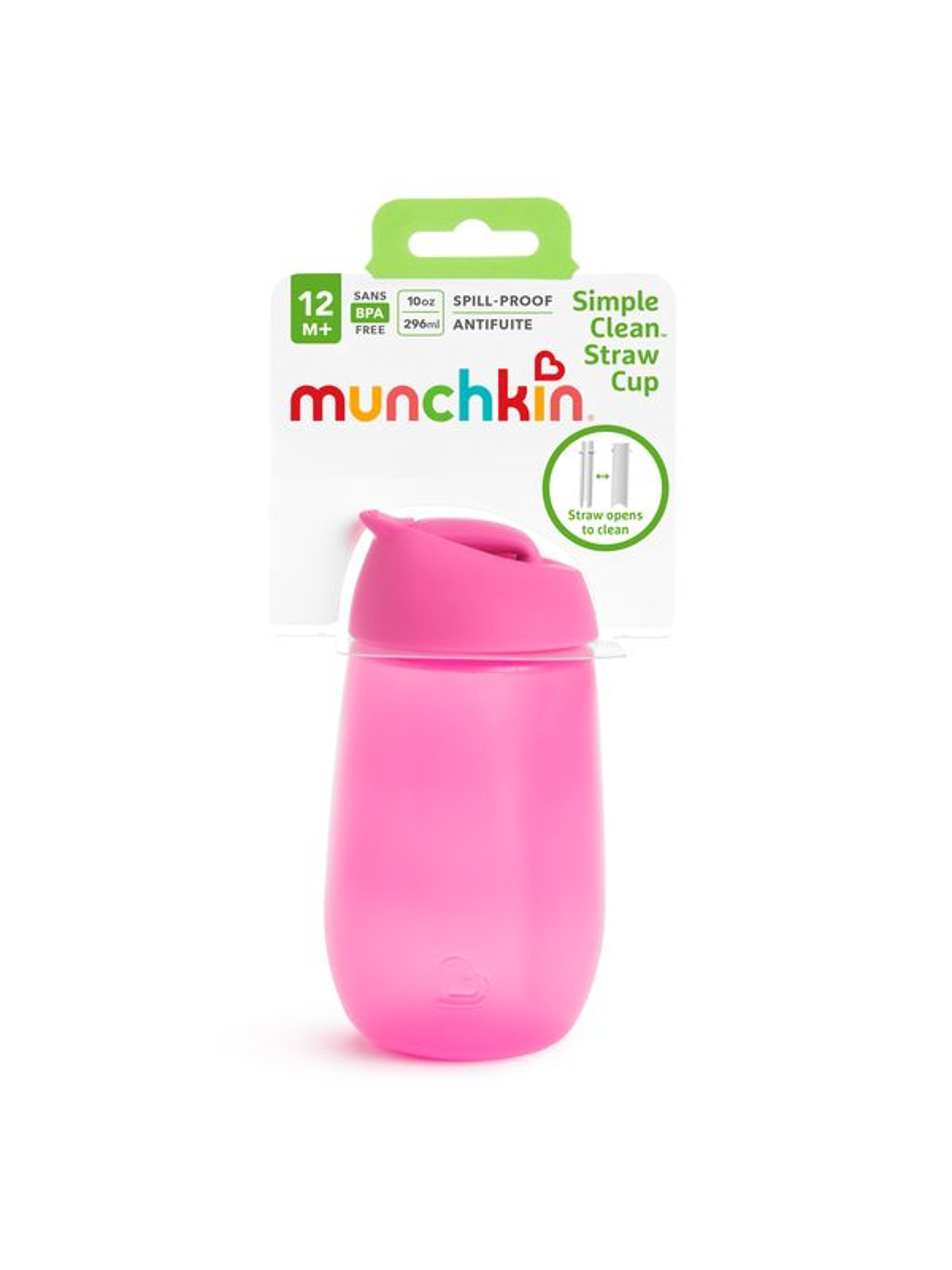 Munchkin Simple Clean itatópohár rózsaszín 296 ml - 1 db