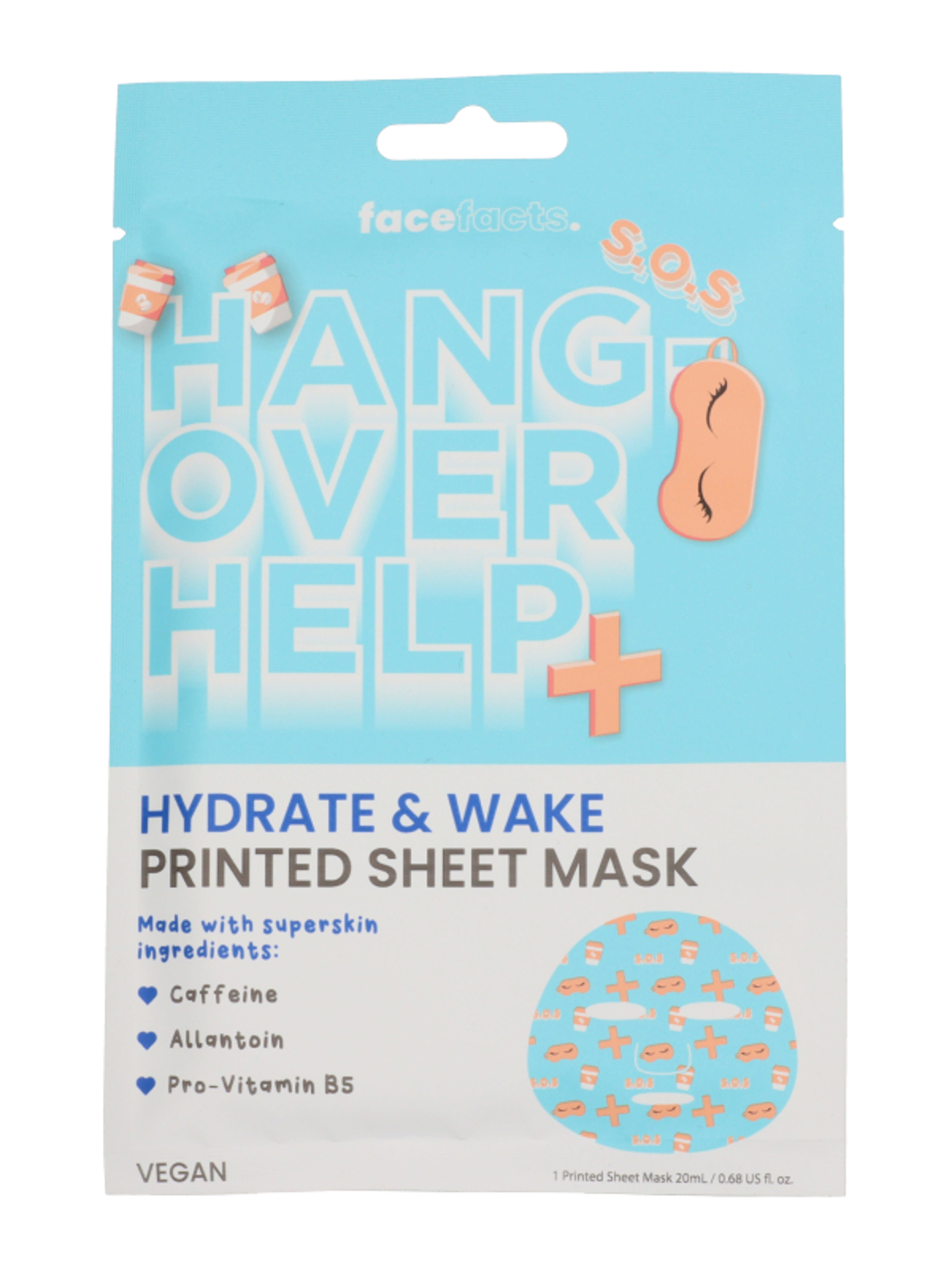 Face Facts Hangover Help hidratáló és fátyolmaszk maszk koffeinnel  - 1 db-1