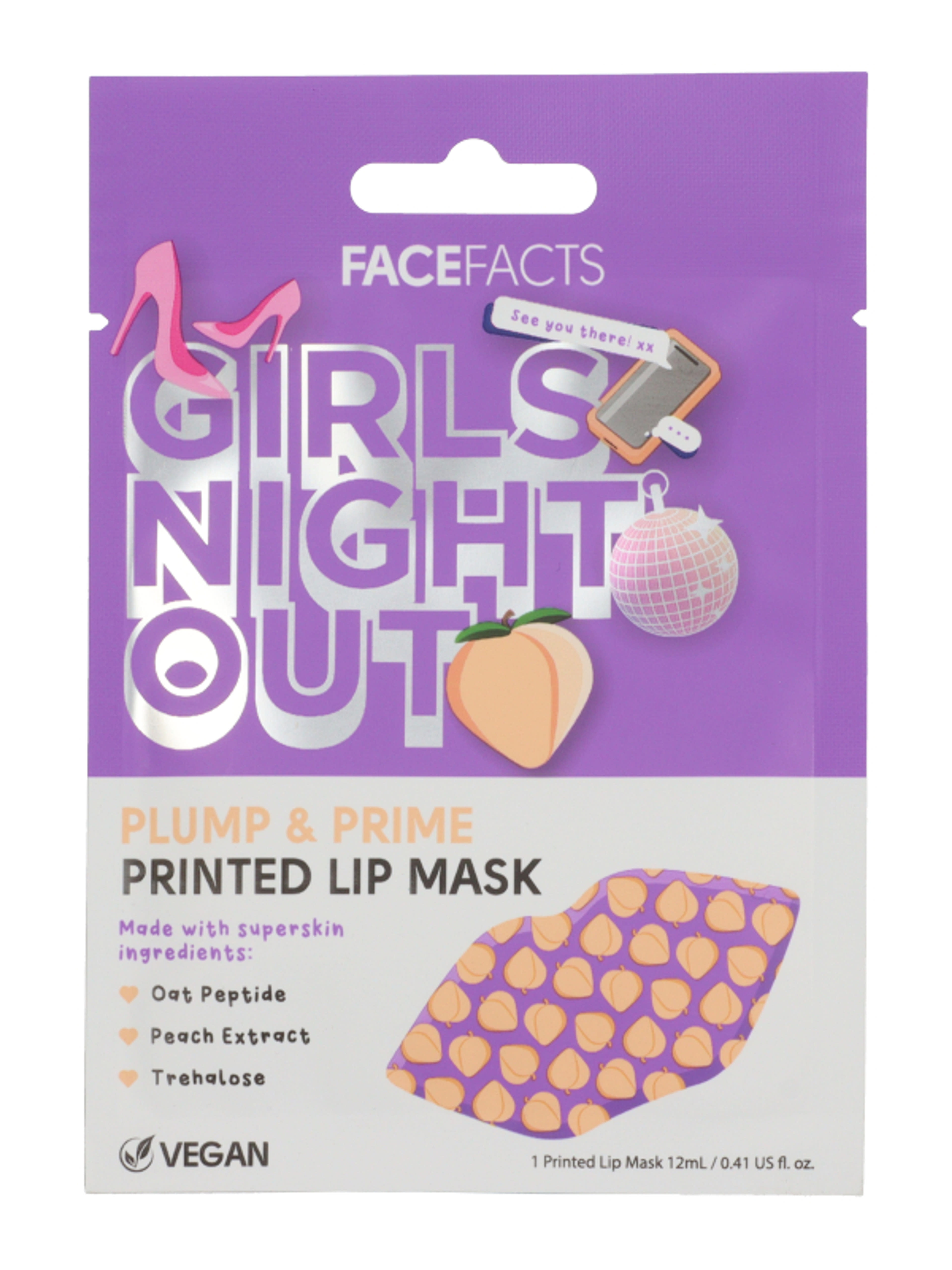 Face Facts Girls Night Out feszesítő és hidratáló ajakápoló tapasz zabpeptiddel - 1 db-1