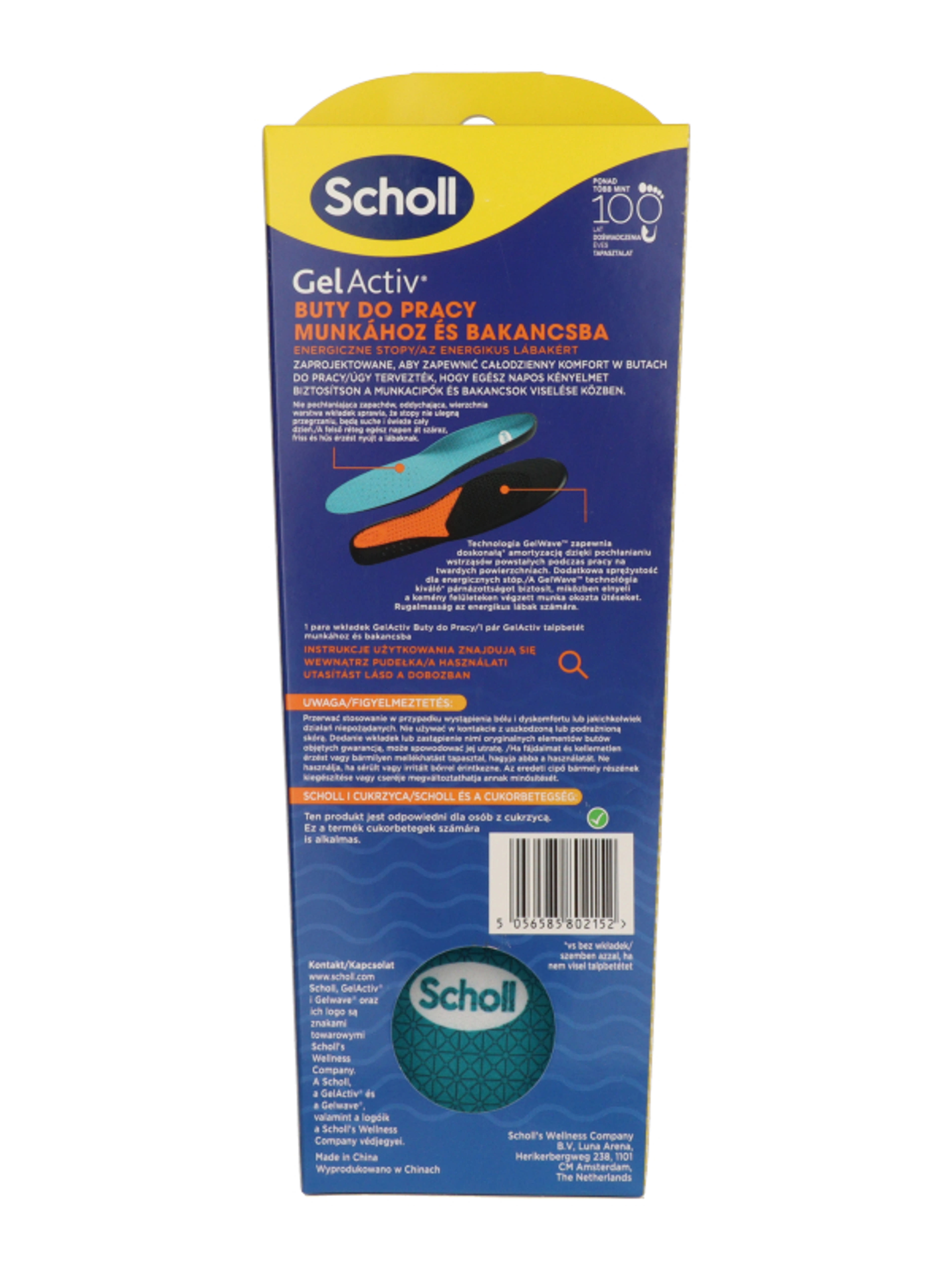 Scholl Gel Activ Work&Boots talpbetét S méret - 2 db-4