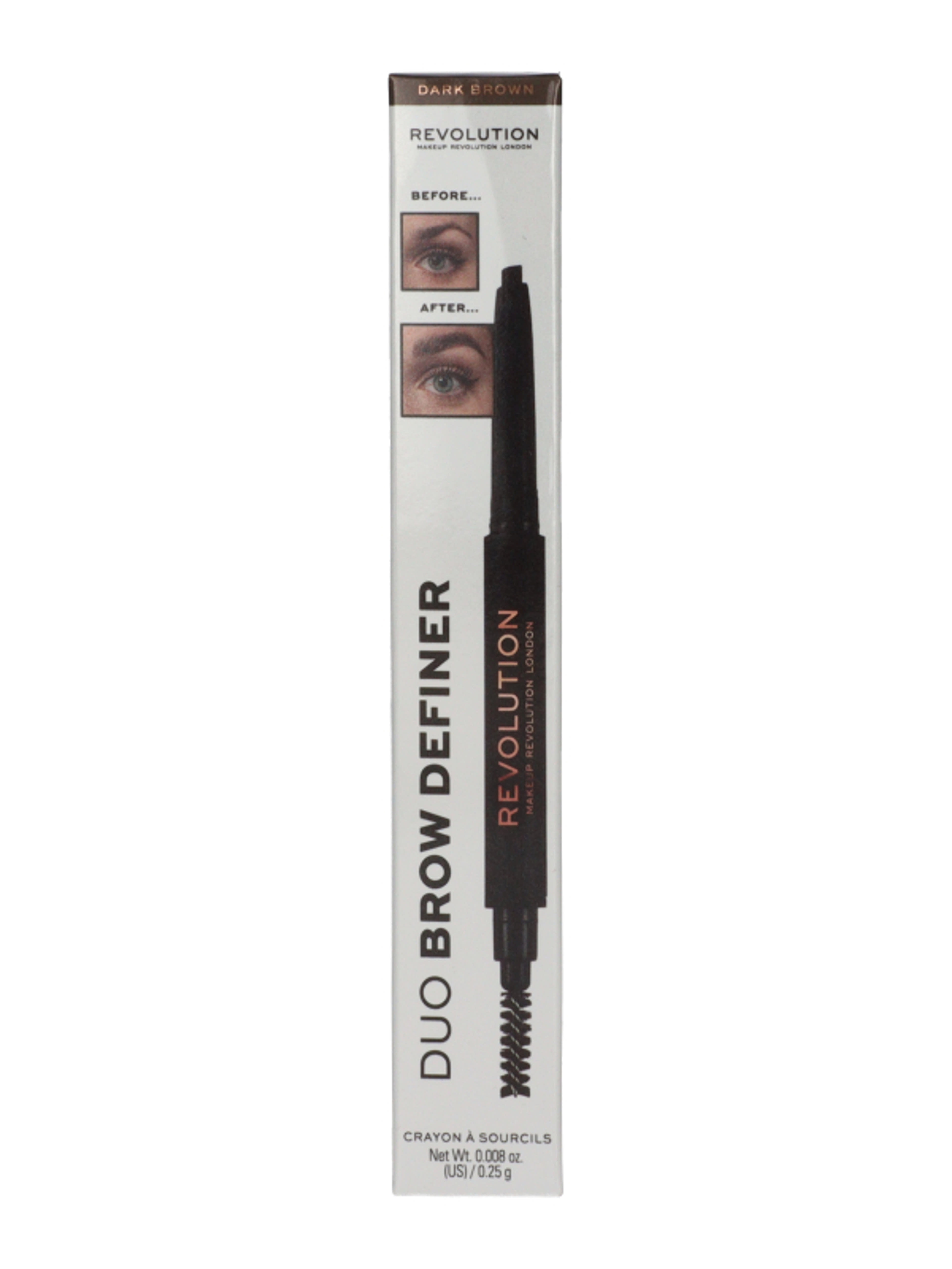 Revolution Brow Definer duo szemöldökceruza /sötét barna - 1 db-1