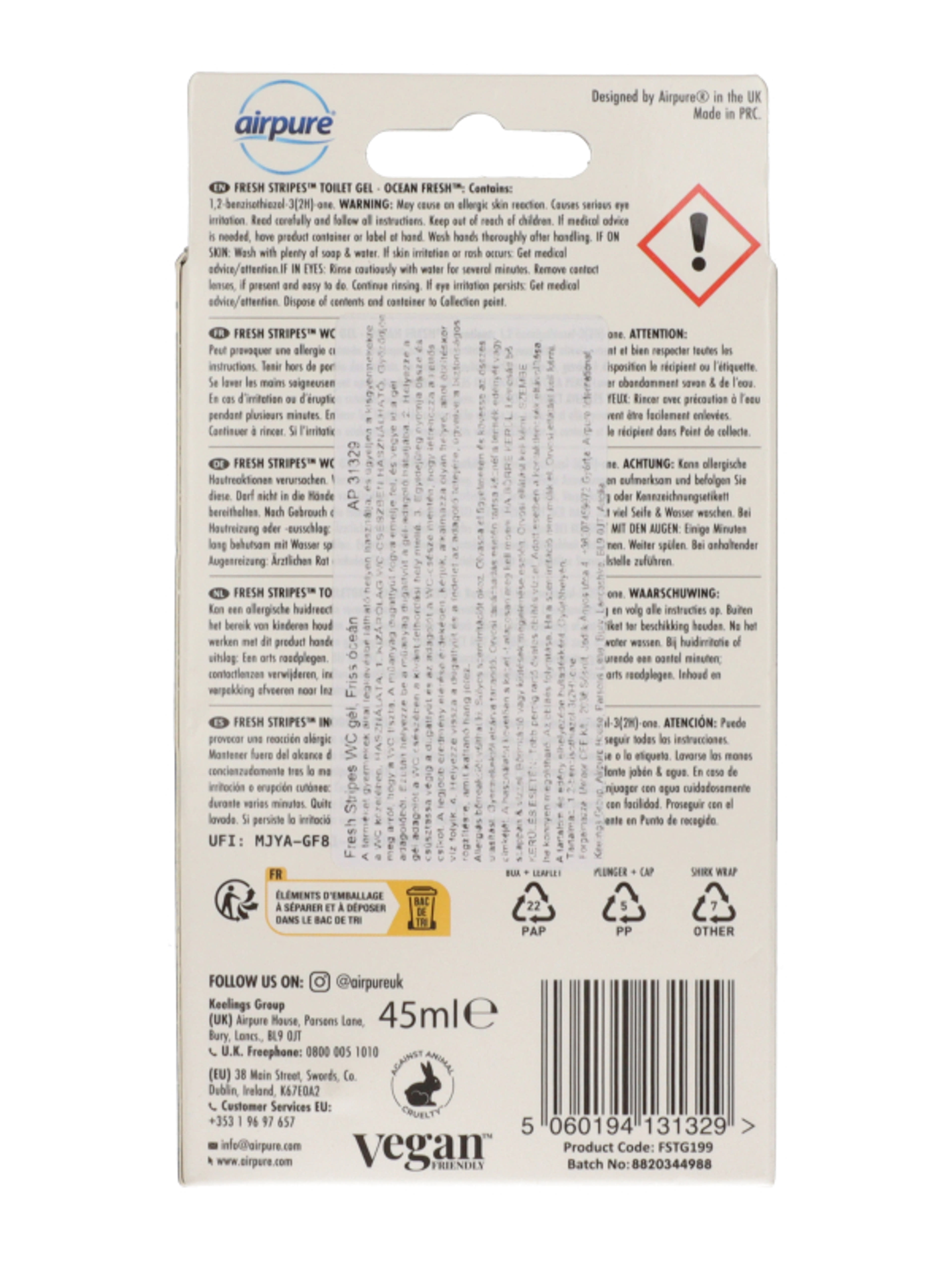 Airpure Fresh Stripes Ocean Wc gél - 45 ml-3
