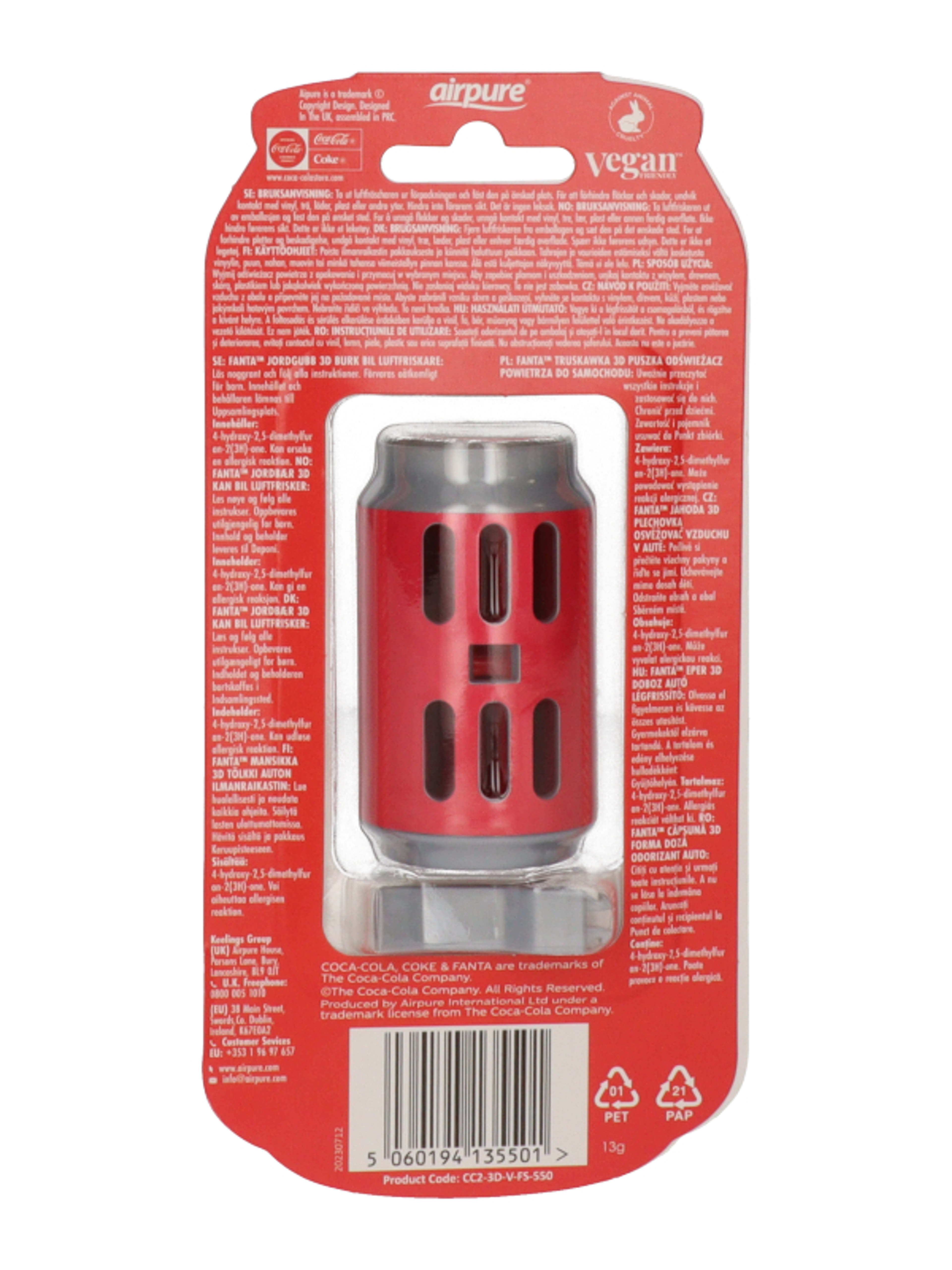 Airpure autós légfrissítő a klasszikus Coca Cola - Fanta üdítő illattal - 13 g-2