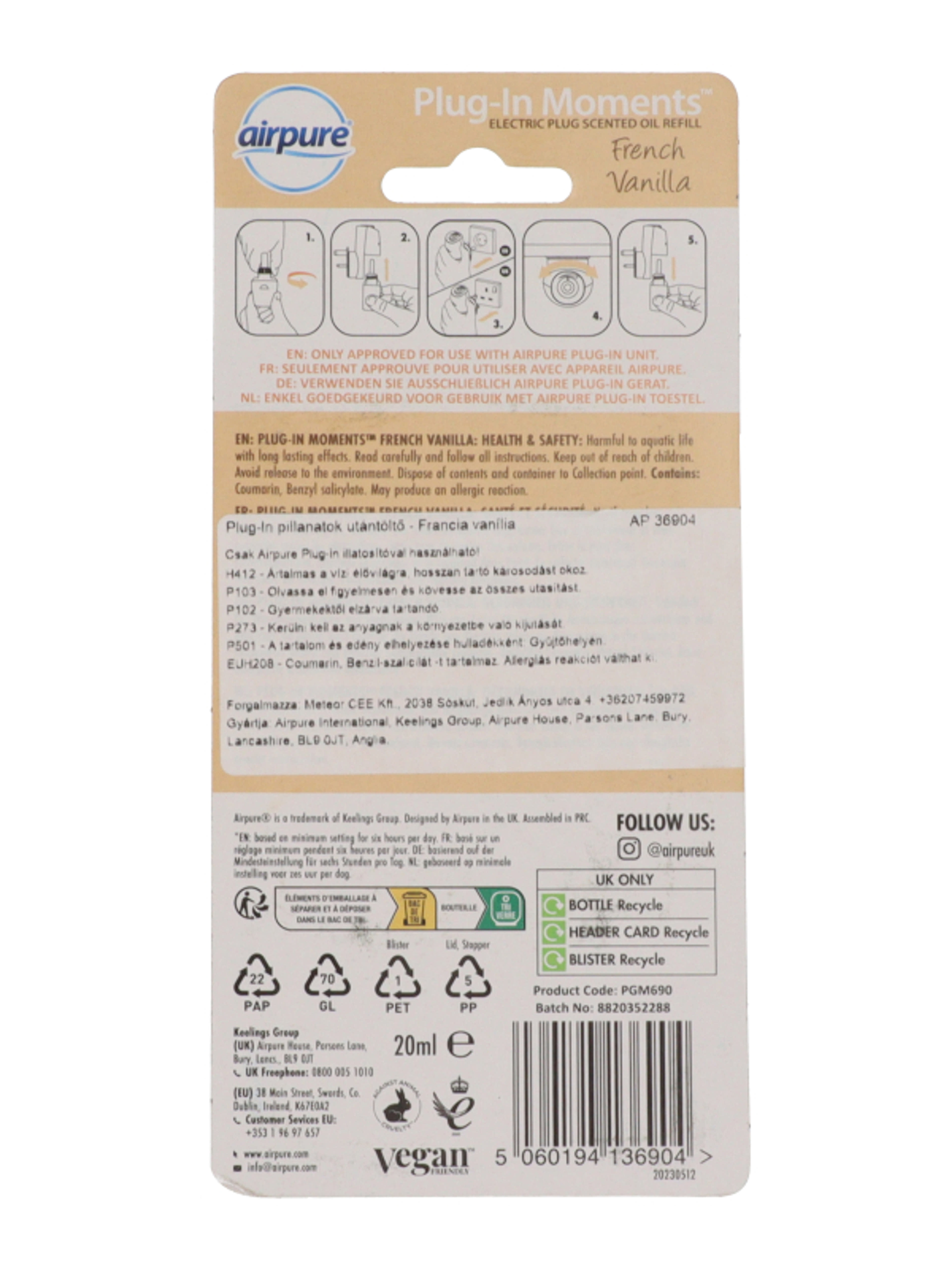 Airpure Plug-in French Vanilla elekromos legfrissítő utántöltő - 20 ml-3