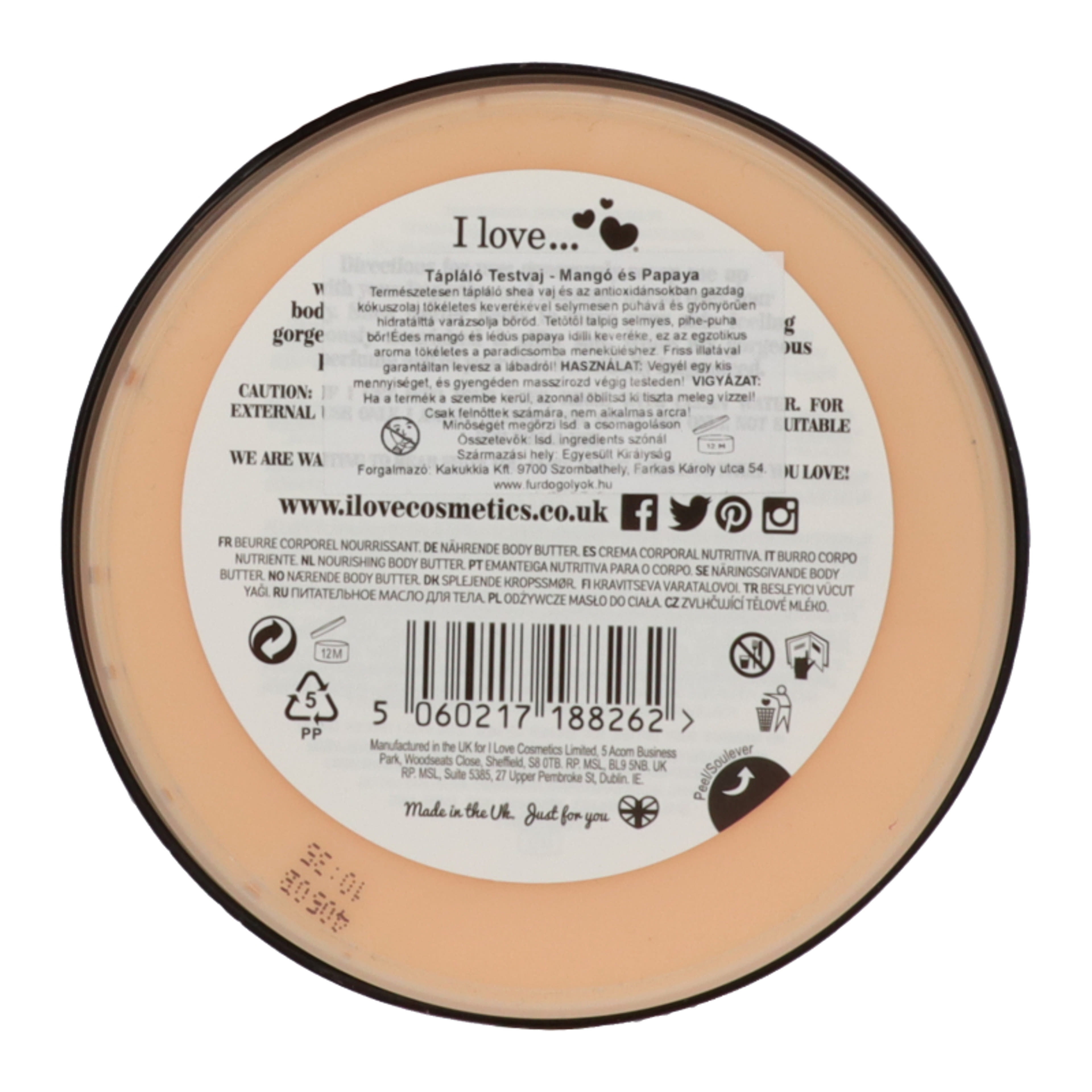 I Love tápláló testvaj mangóval és papayával - 200 ml-2