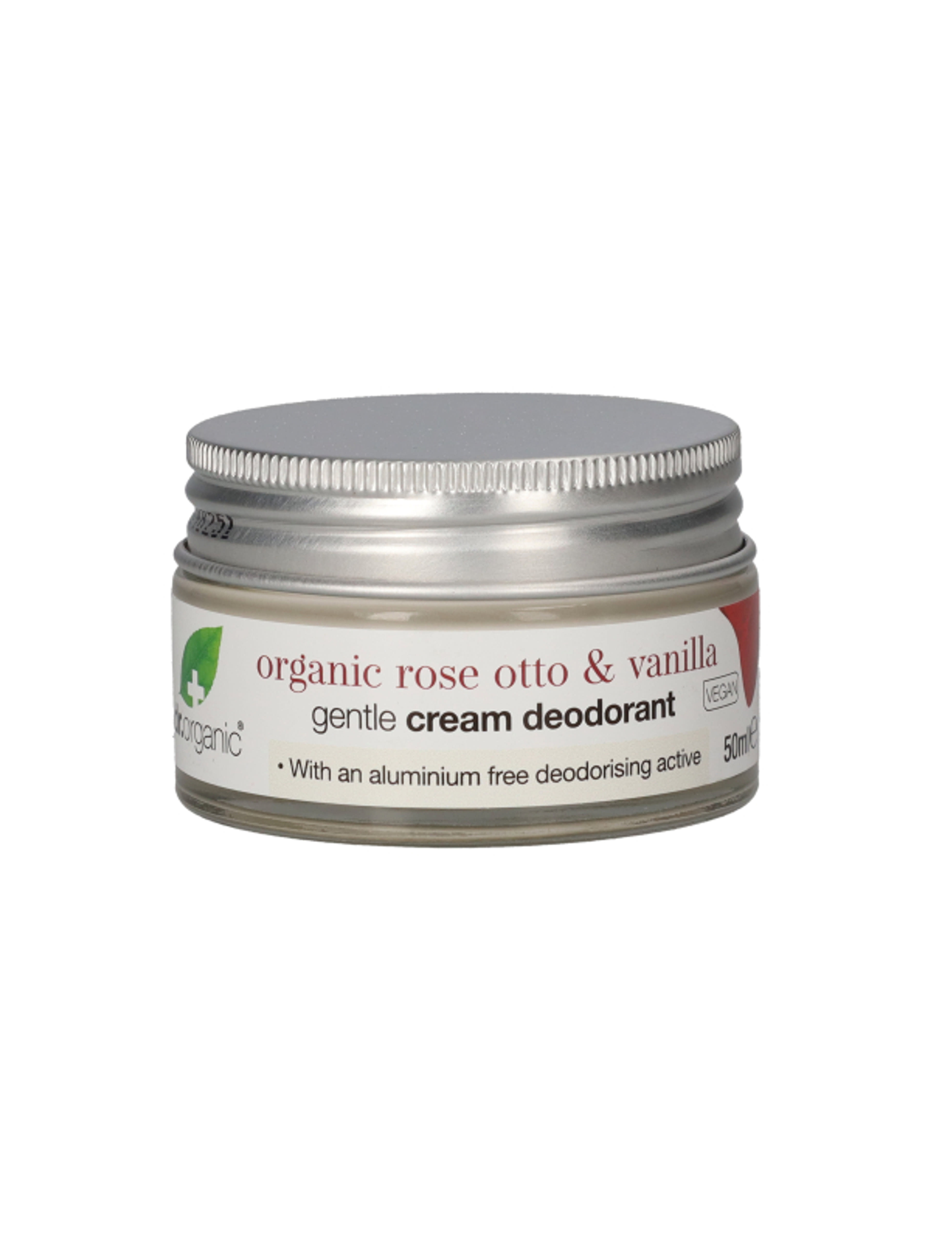 Dr Organic krémdezodor, damaszkuszi rózsa+vanília - 50 ml
