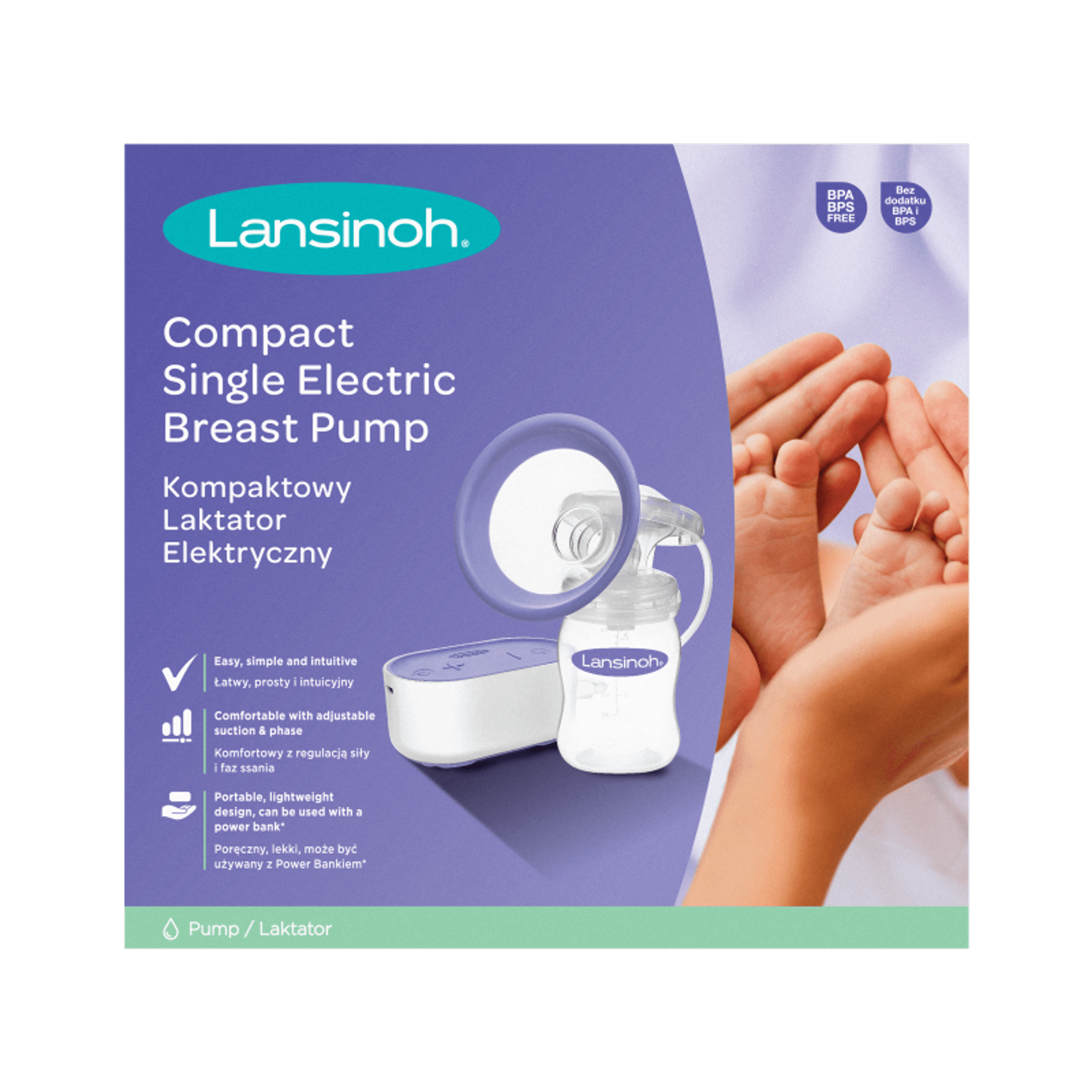 Lansinoh 2 fázisú kompakt elektromos mellszívó - 1 db