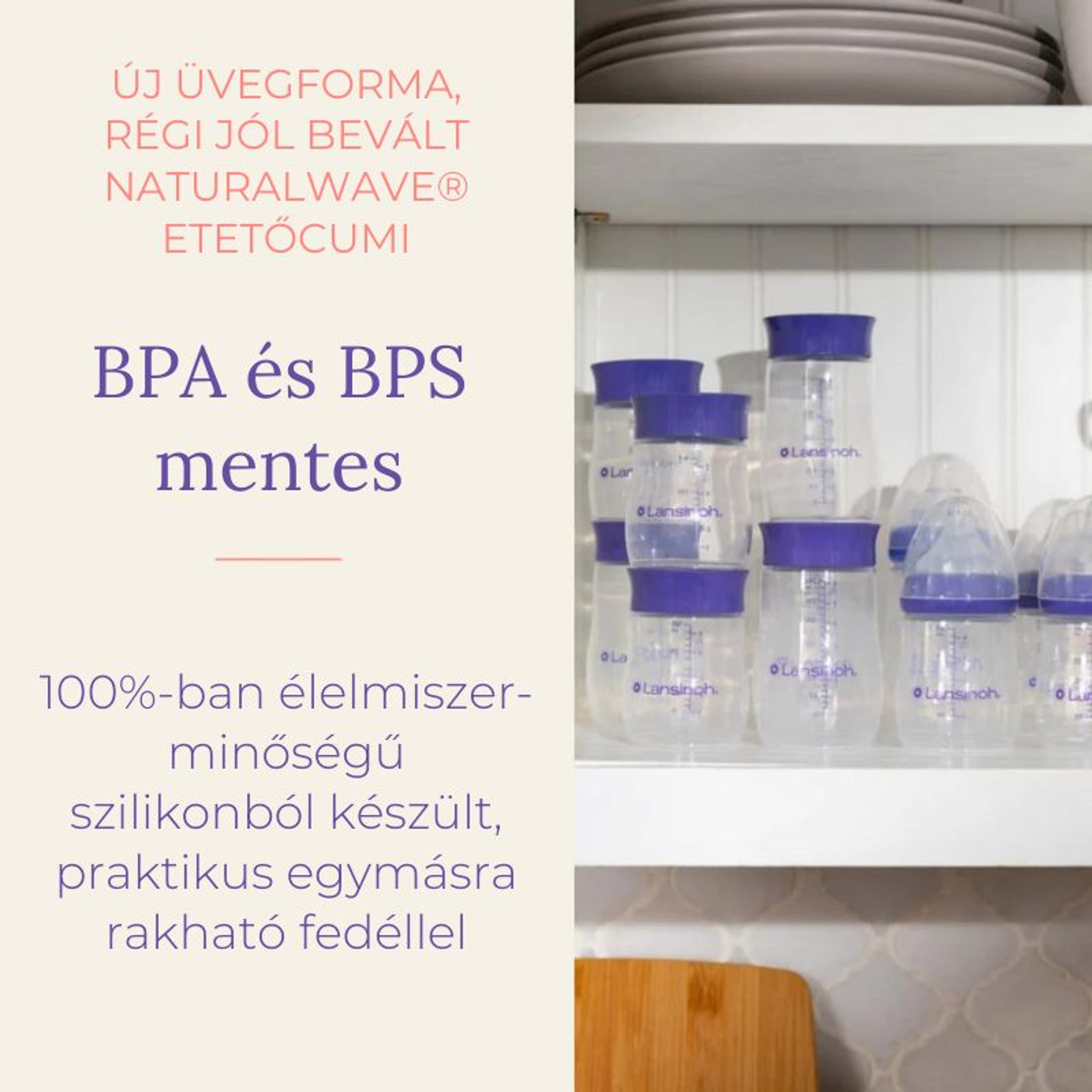 Lansinoh cumisüveg lassú folyású etetőcumival + fedéllel, 160 ml - 1 db-8