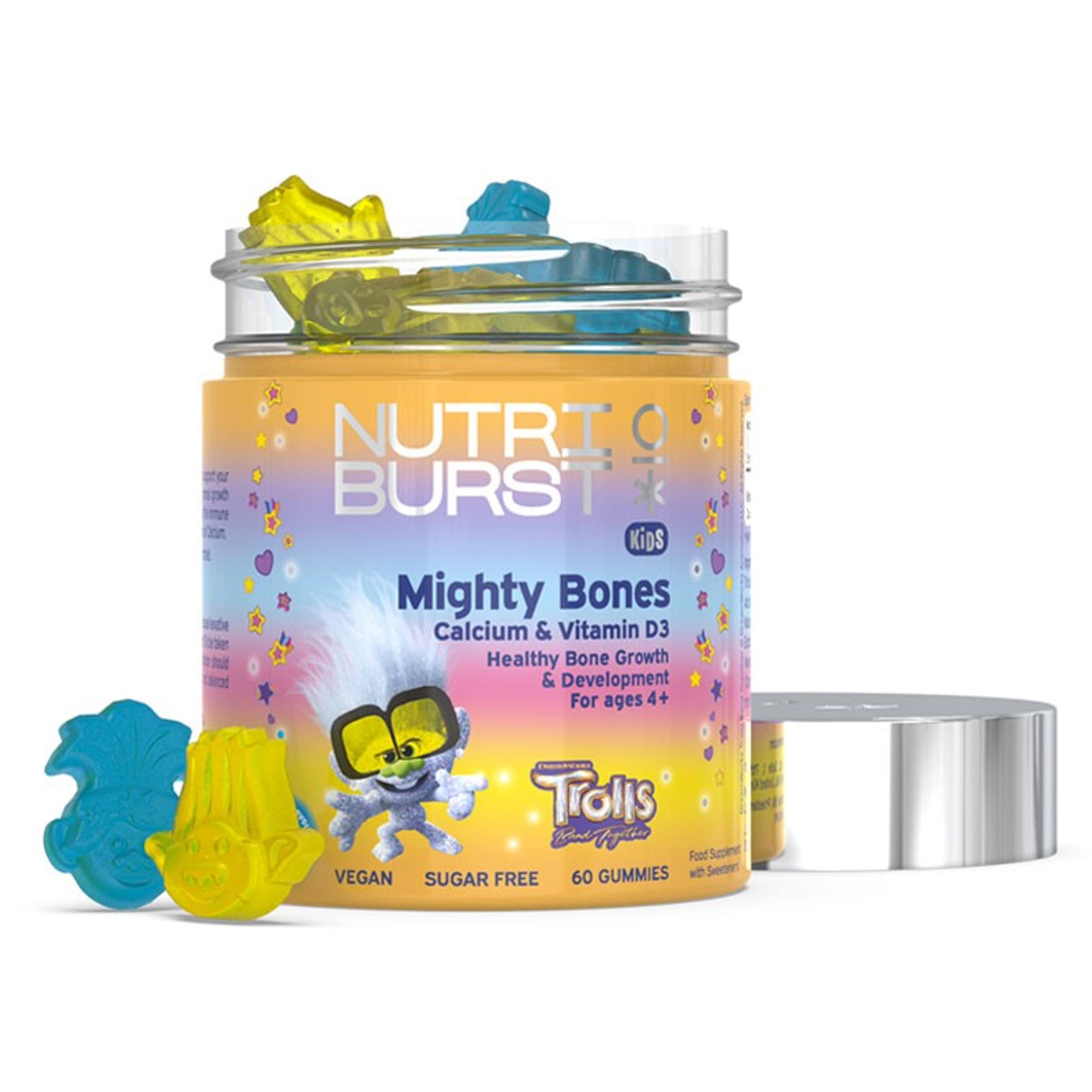 Nutriburst Trolls Mighty Bones gyermekek számára kifejlesztett étrend-kiegészítő gumivitamin - 60 db-2