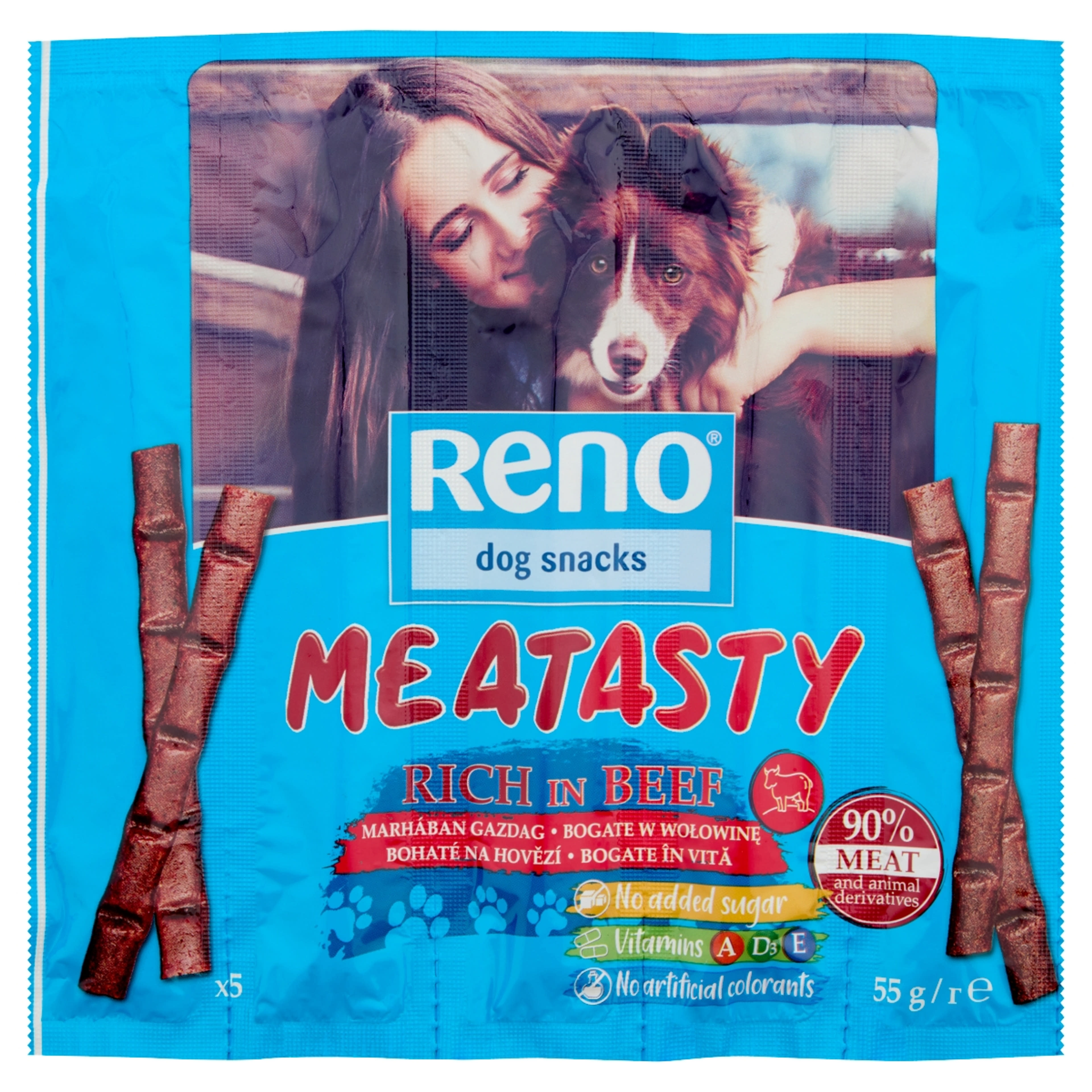 Reno marhában gazdag kiegészítő állateledel felnőtt kutyák számára 5 x 11 g - 55 g-1