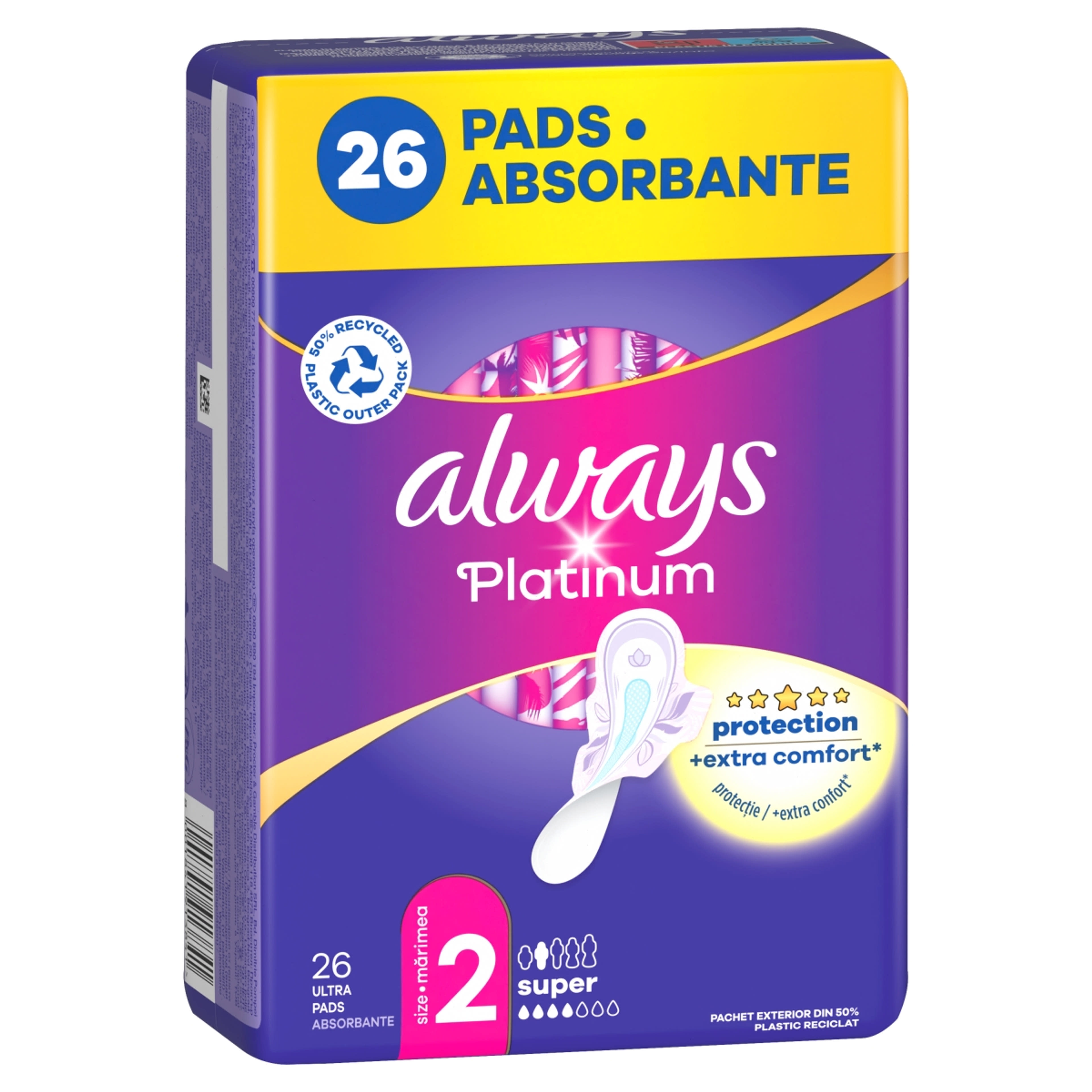 Always quattro ultra platinum super egészségügyi betét - 26 db-2