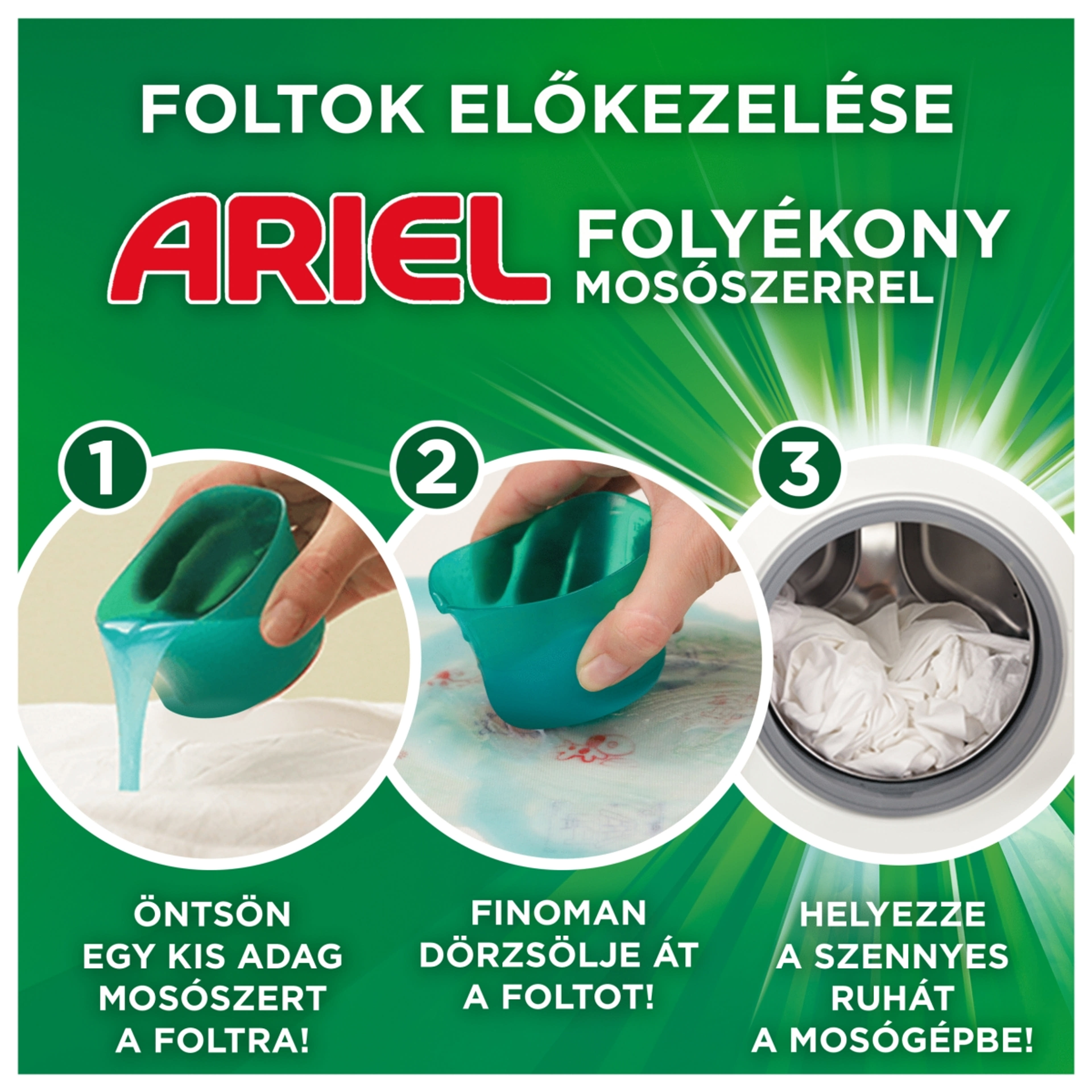 Ariel +Extra Clean Power folyékony mosószer, 32 mosáshoz - 1760 ml-4