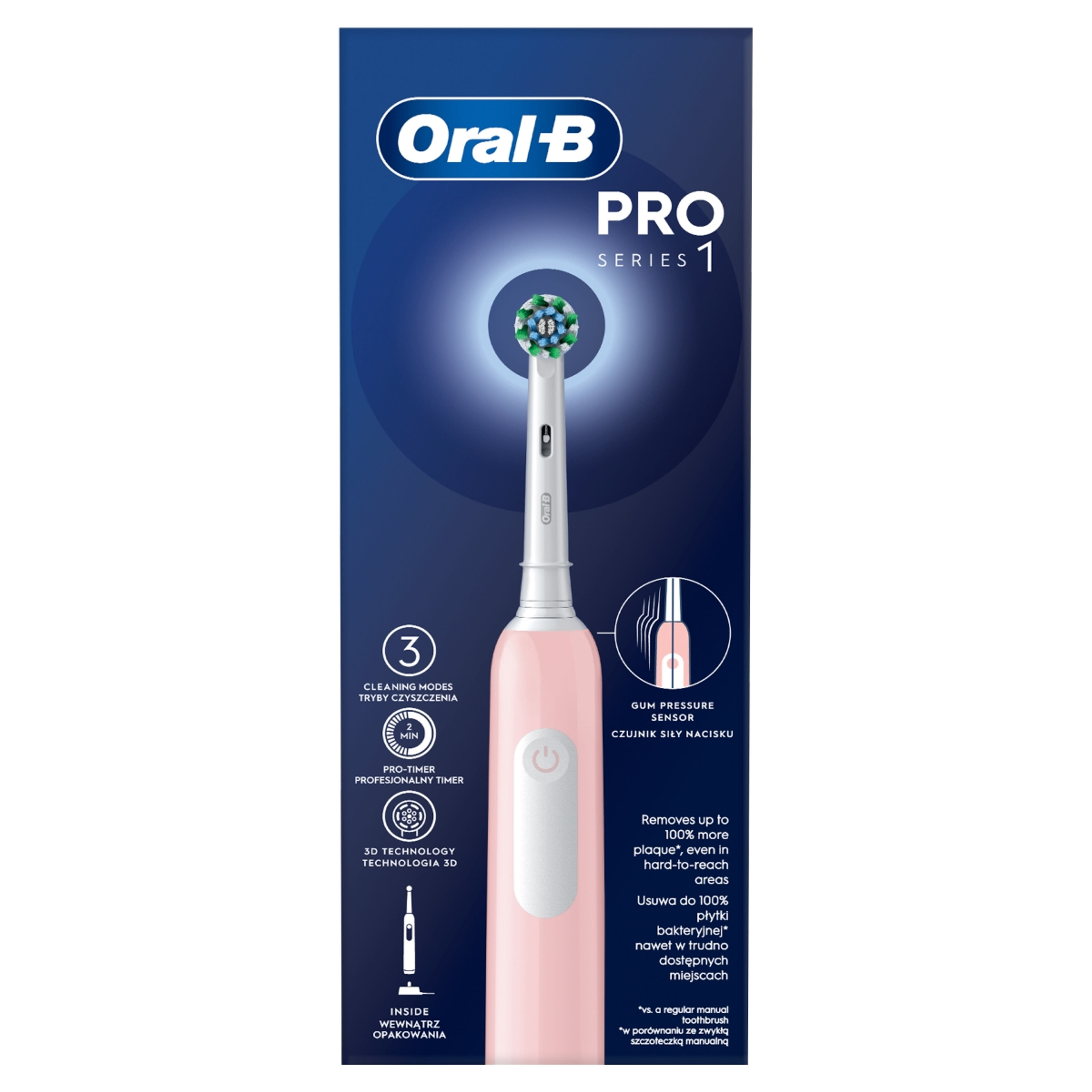 Oral-B Pro 1 900 Cross Action elektromos fogkefe /pink - 1 db