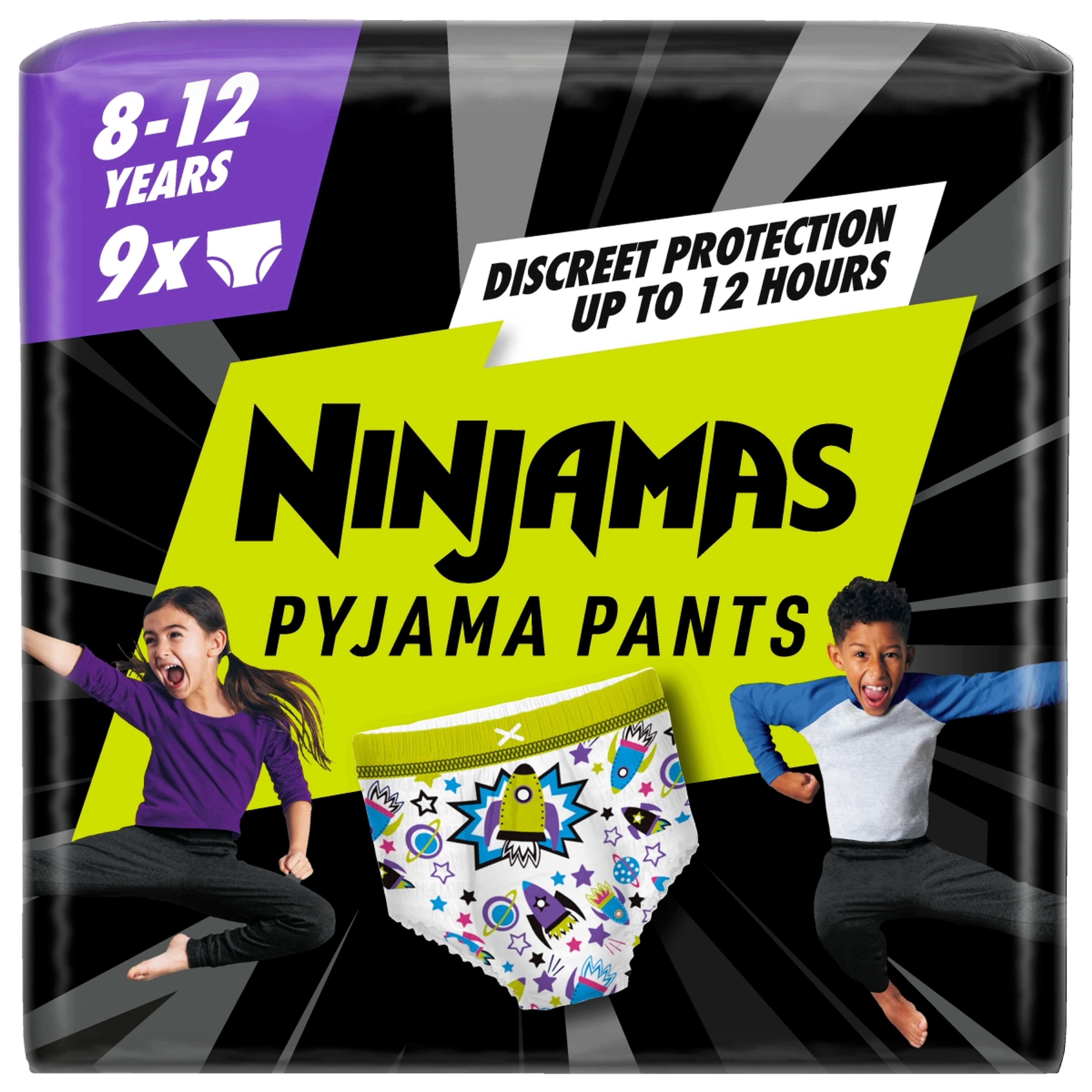 Ninjamas Pyjama Pants bugyipelenka 8-12 év 27-43 kg /űrhajós - 9 db-12