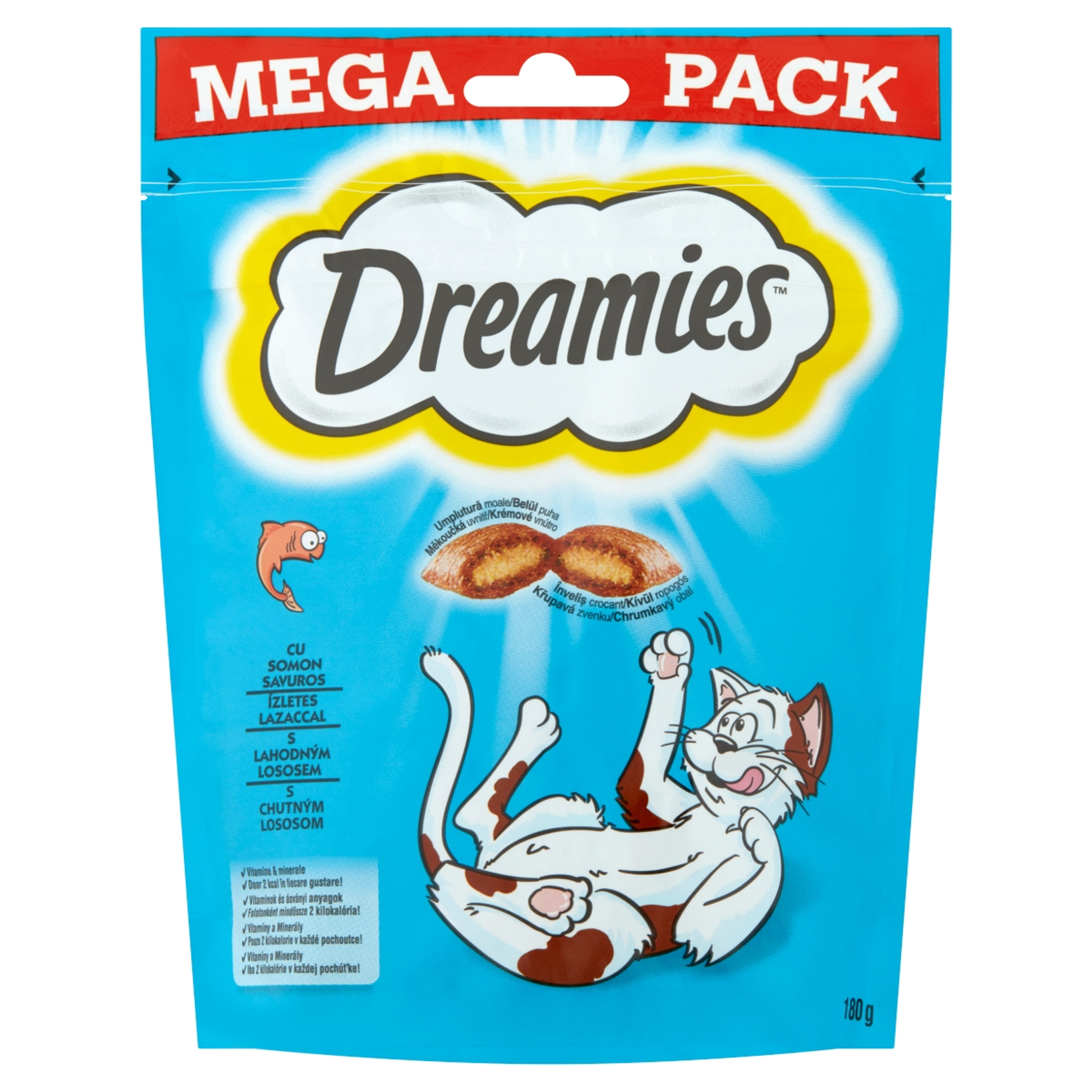 Dreamies jutalom falat macskáknak mega lazac - 180 g