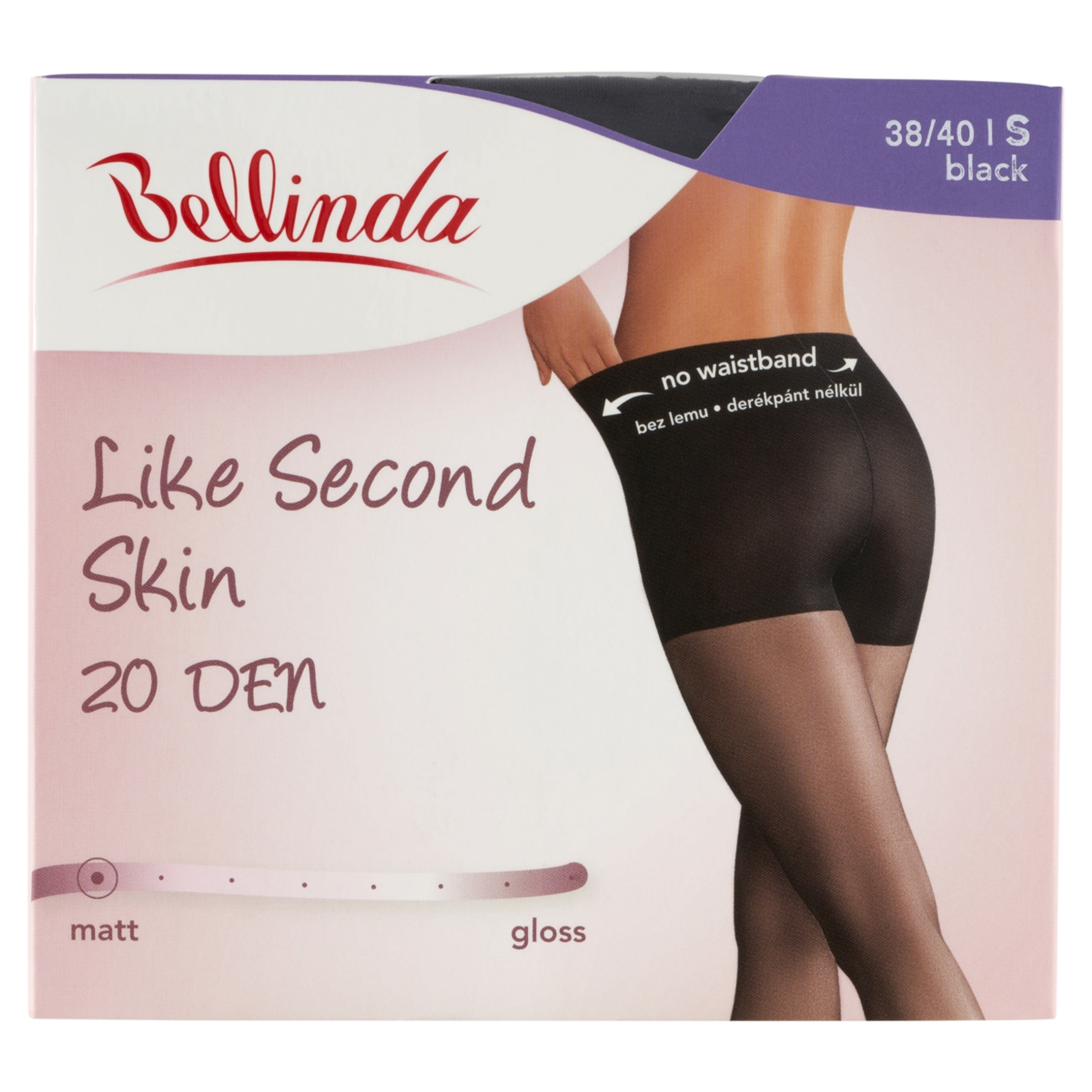 Bellinda Like Second Skin harisnya 20 Den fekete, S-es méret - 1 db-2