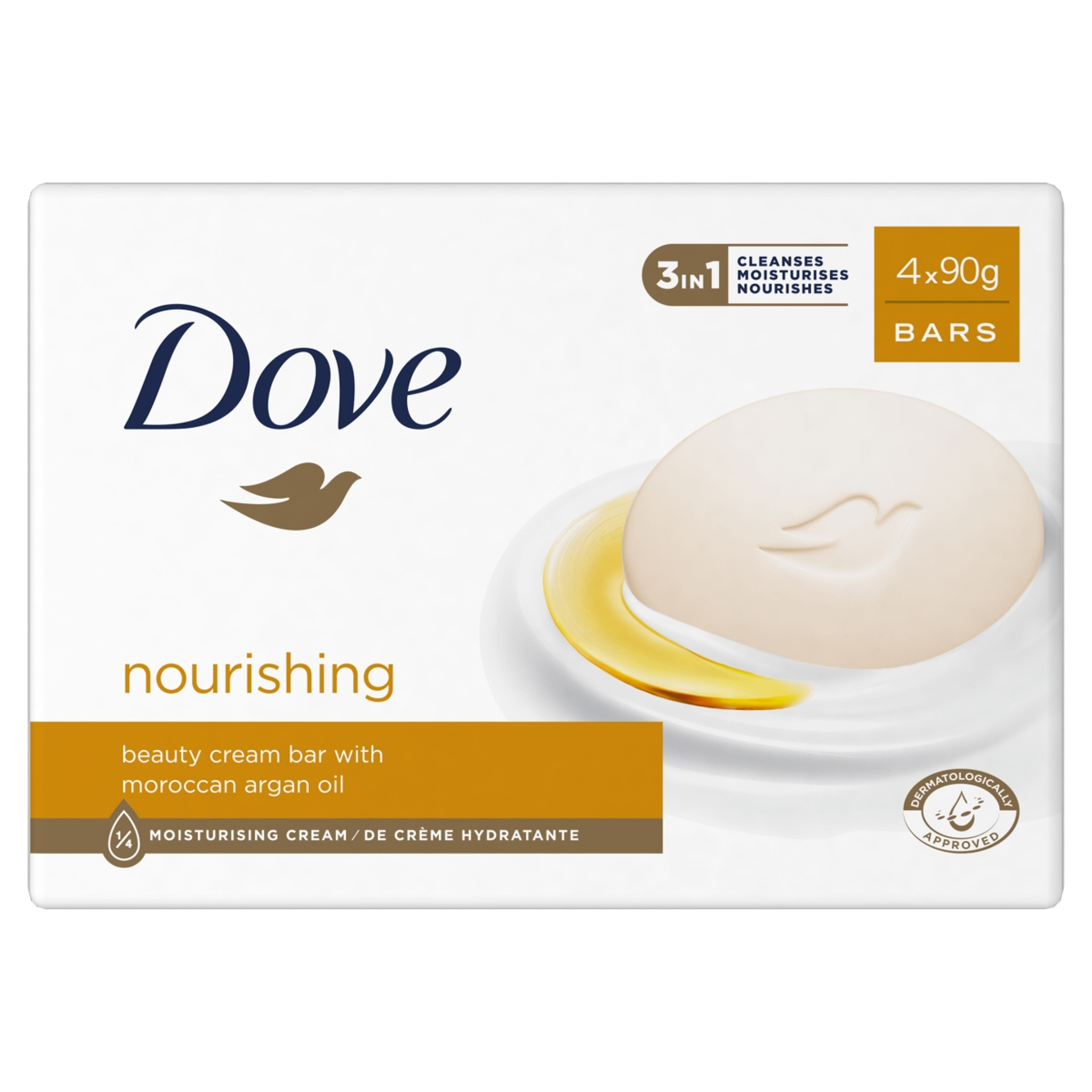 Dove Nourishing szépségápoló krémszappan 4 x 90 g - 360 g