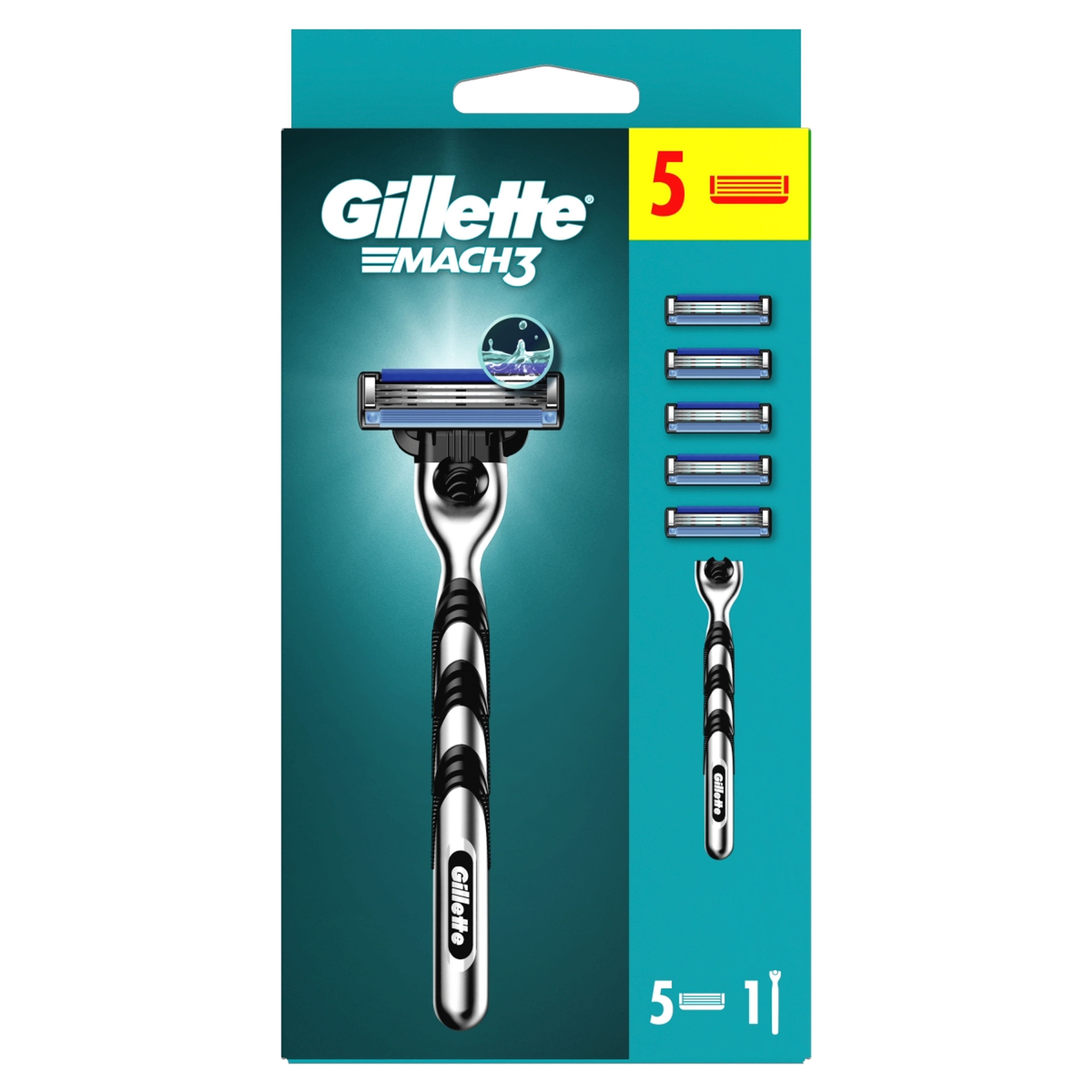 Gillette Mach 3 borotvakészülék +5 betét  - 1 db
