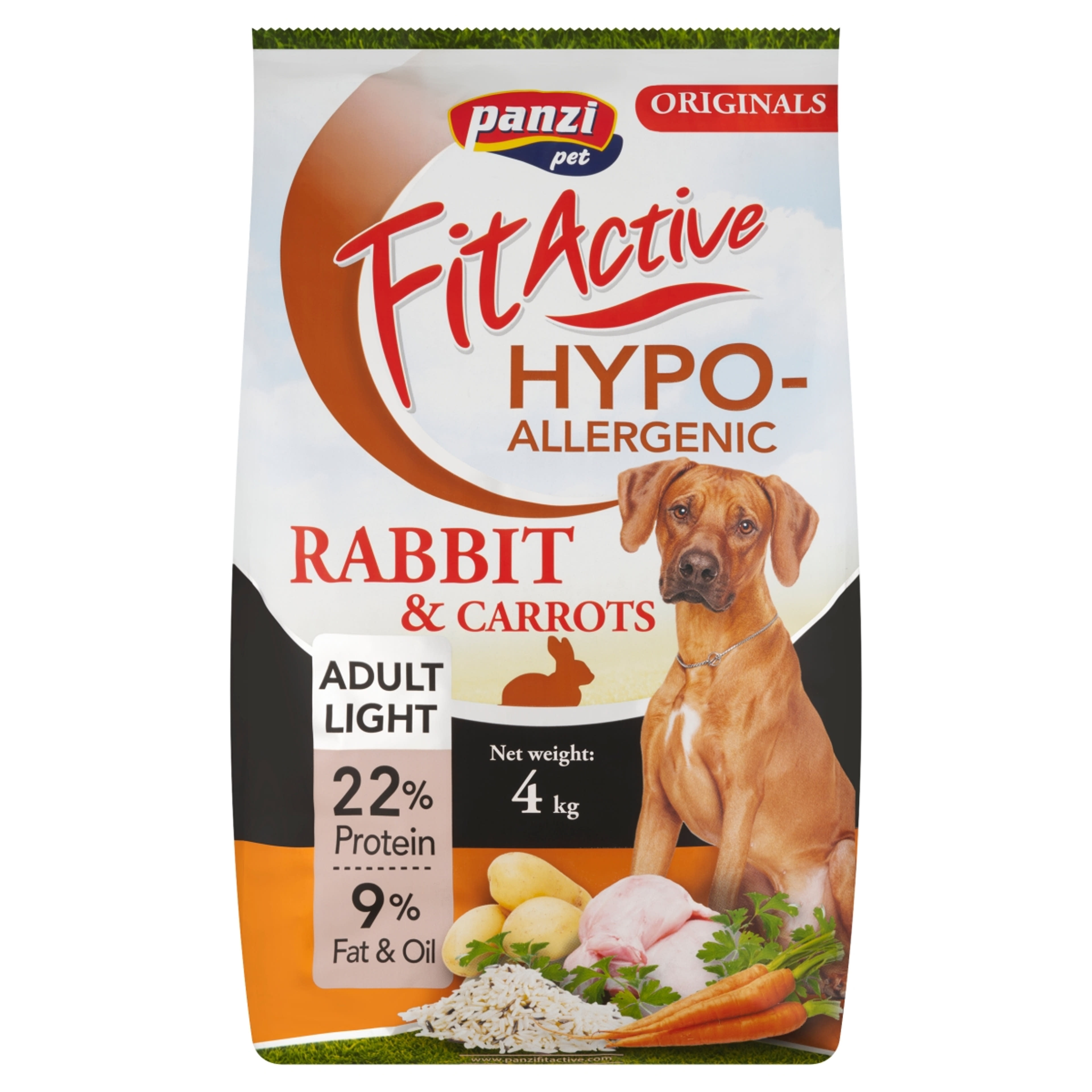 FitActive Originals Adult Light Hypoallergenic nyúl szárazeledel felnőtt kutyák részére - 4 kg