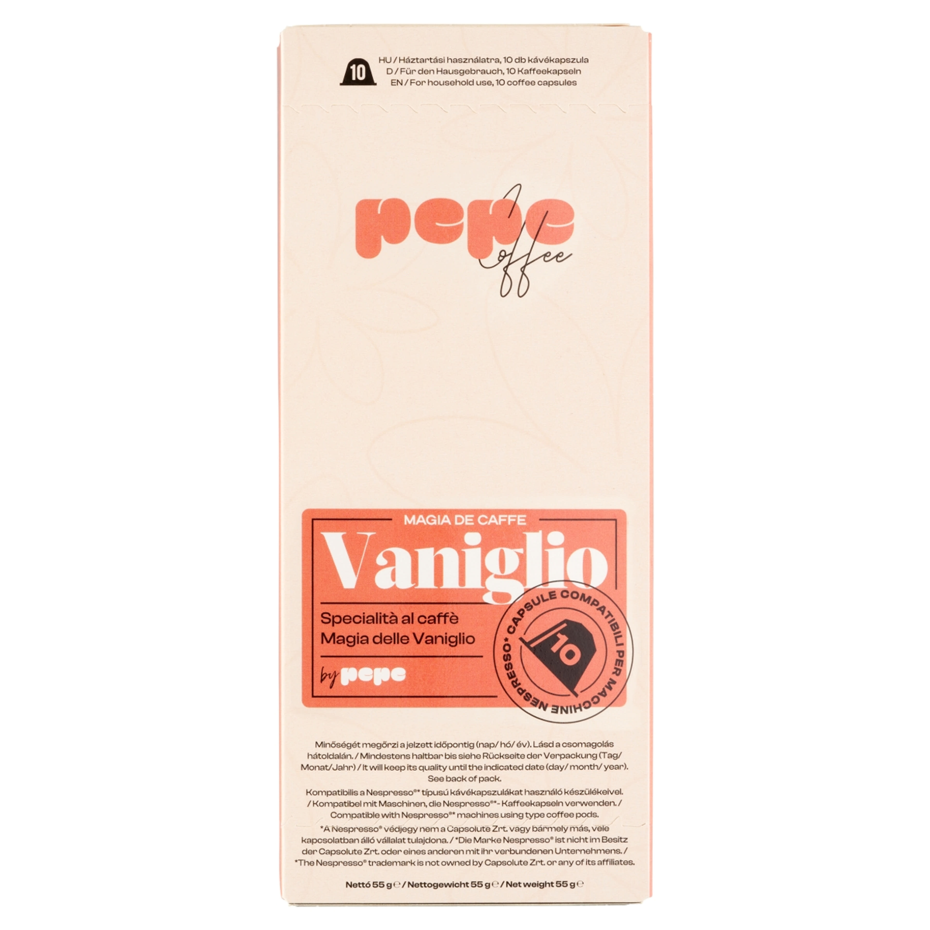Pepe Coffee Vaniglio Nespresso kávékapszula vanília ízű - 50 g-2