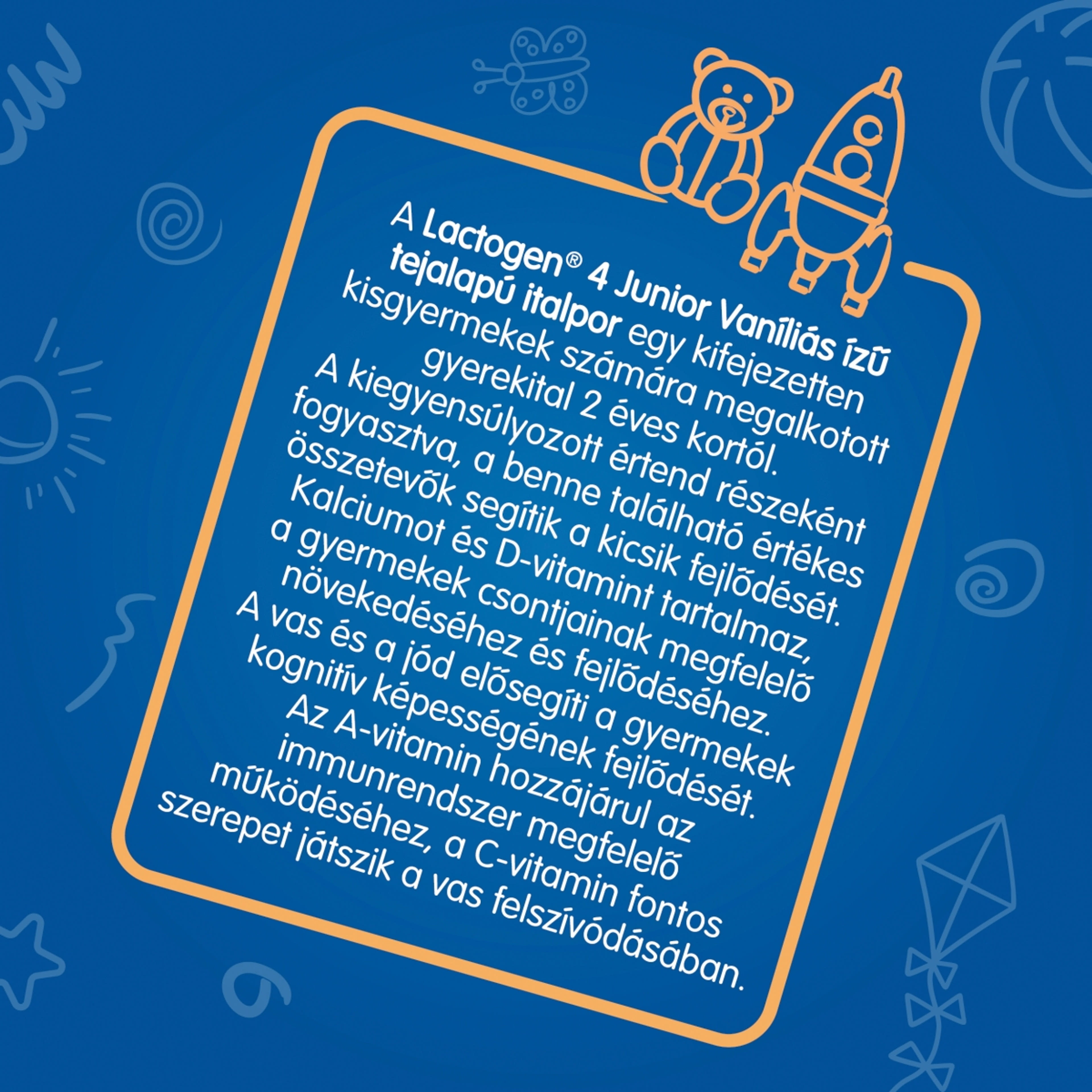 Lactogen 4 Junior tejalapú italpor vitaminokkal és ásványi anyagokkal vaníliás ízű 2 éves kortól - 500 g-6