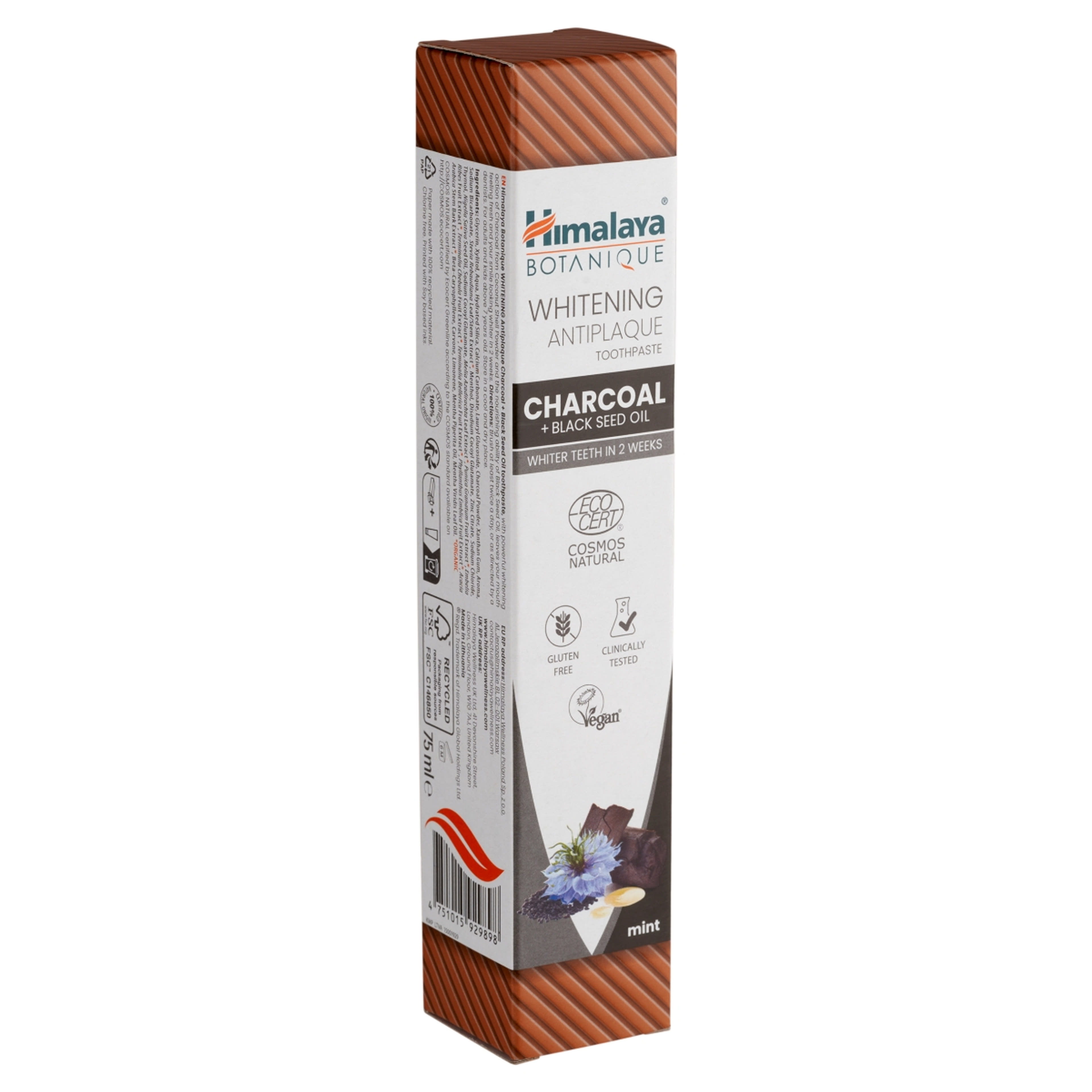 Himalaya Botanique lepedékeltávolító fogkrém faszénnel - 75 ml-2
