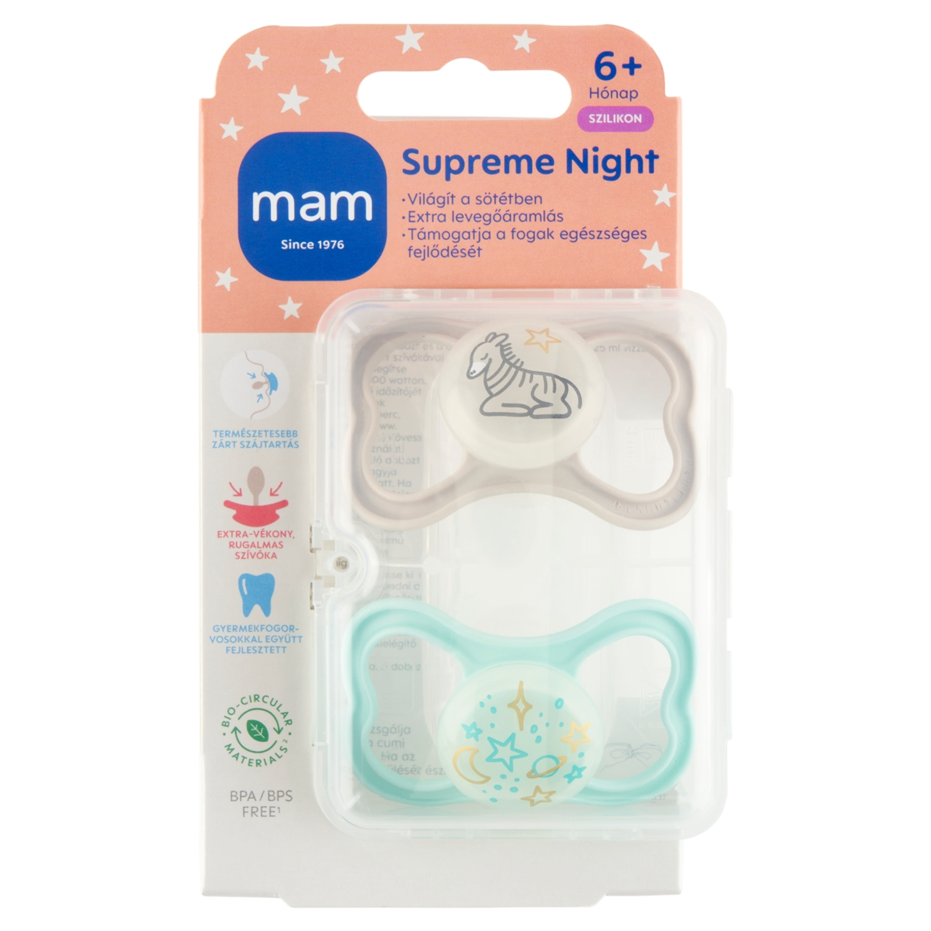 MAM Supreme Night szilikon alvócumi 6 hónapos kortól -  2 db-1