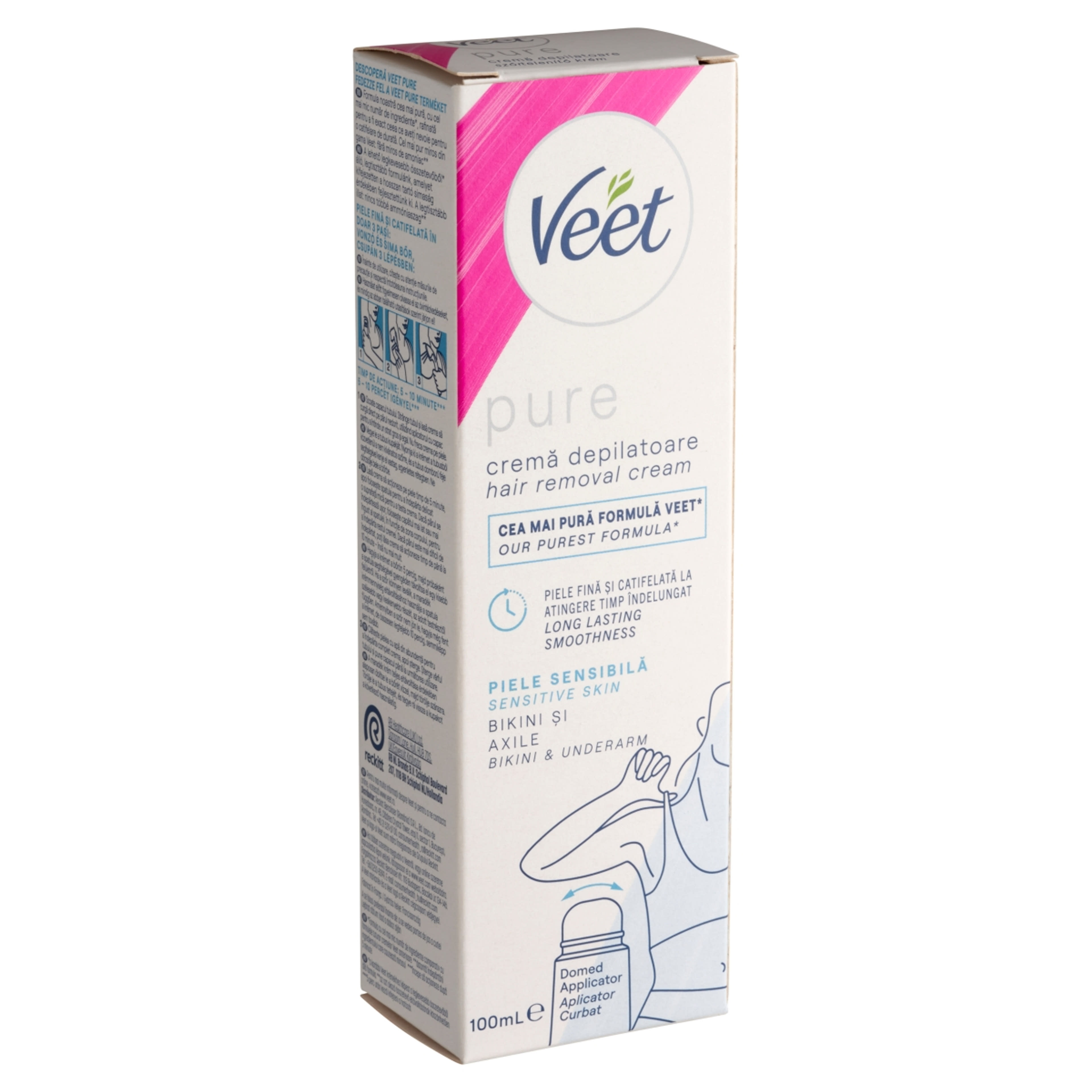 Veet Pure szőrtelenítő krém bikinivonalra és hónaljra, érzékeny bőrre - 100 ml-2