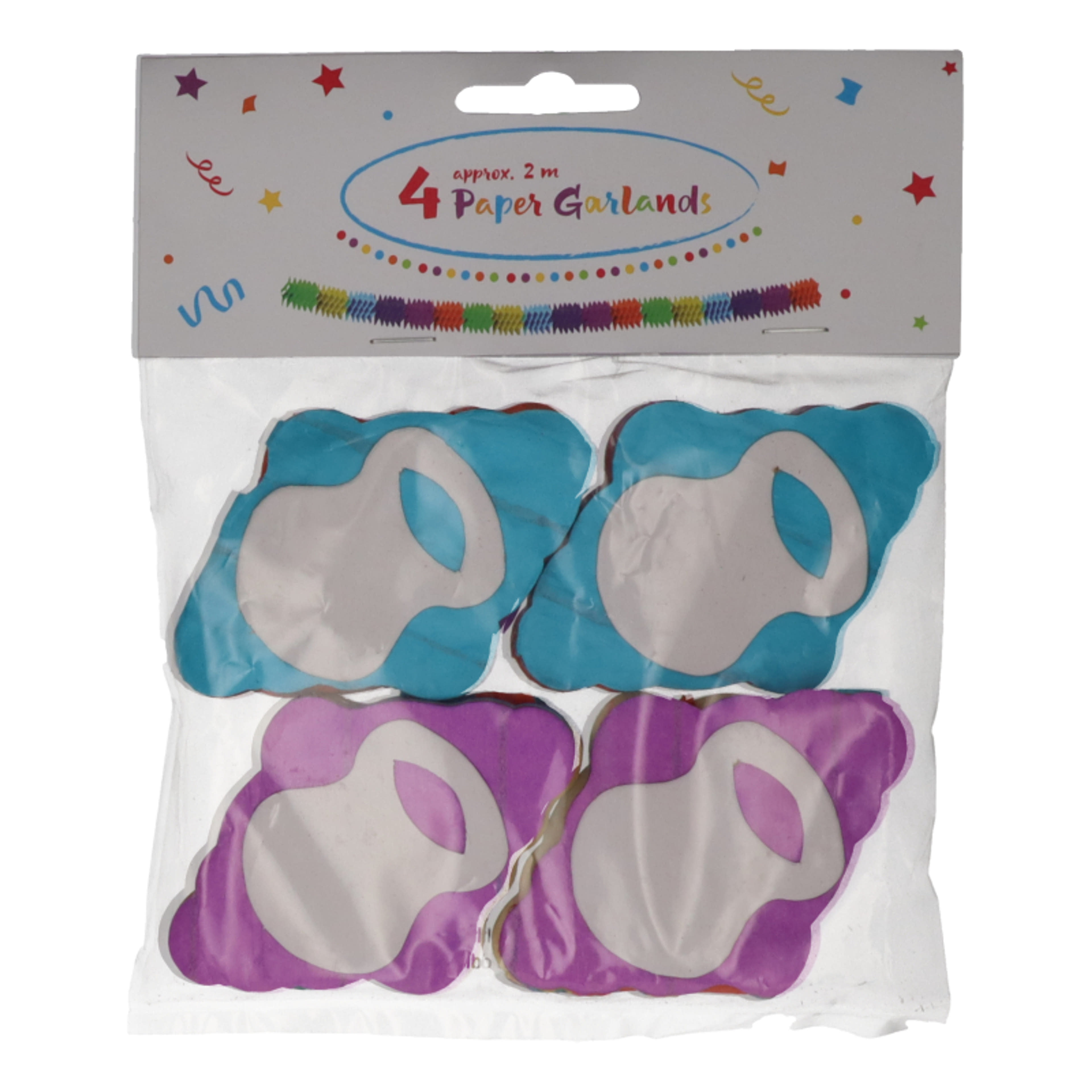 Színes mini papír girland - 4 db-1