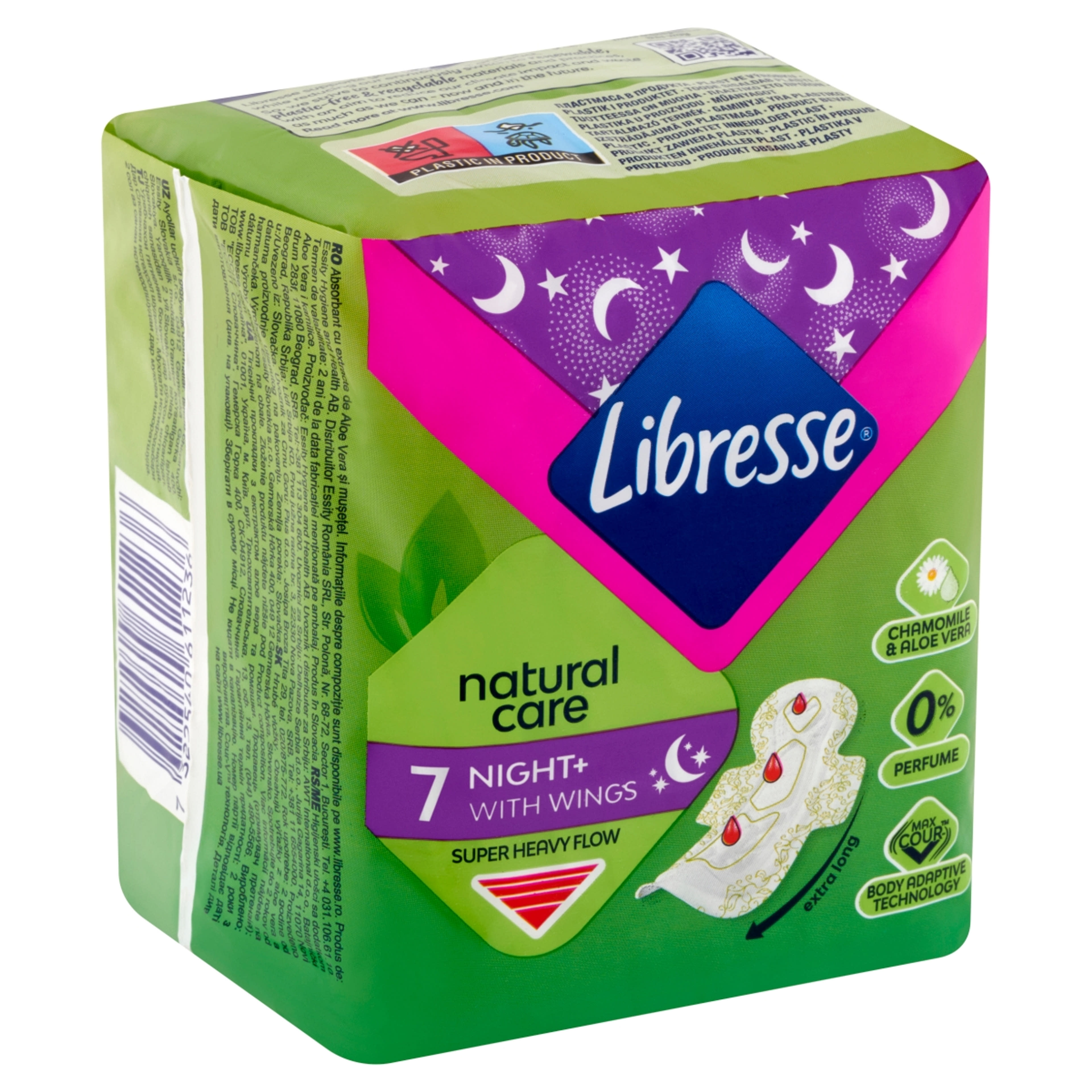 Libresse Night+ Natural Care éjszakai egészségügyi betét - 7 db-2