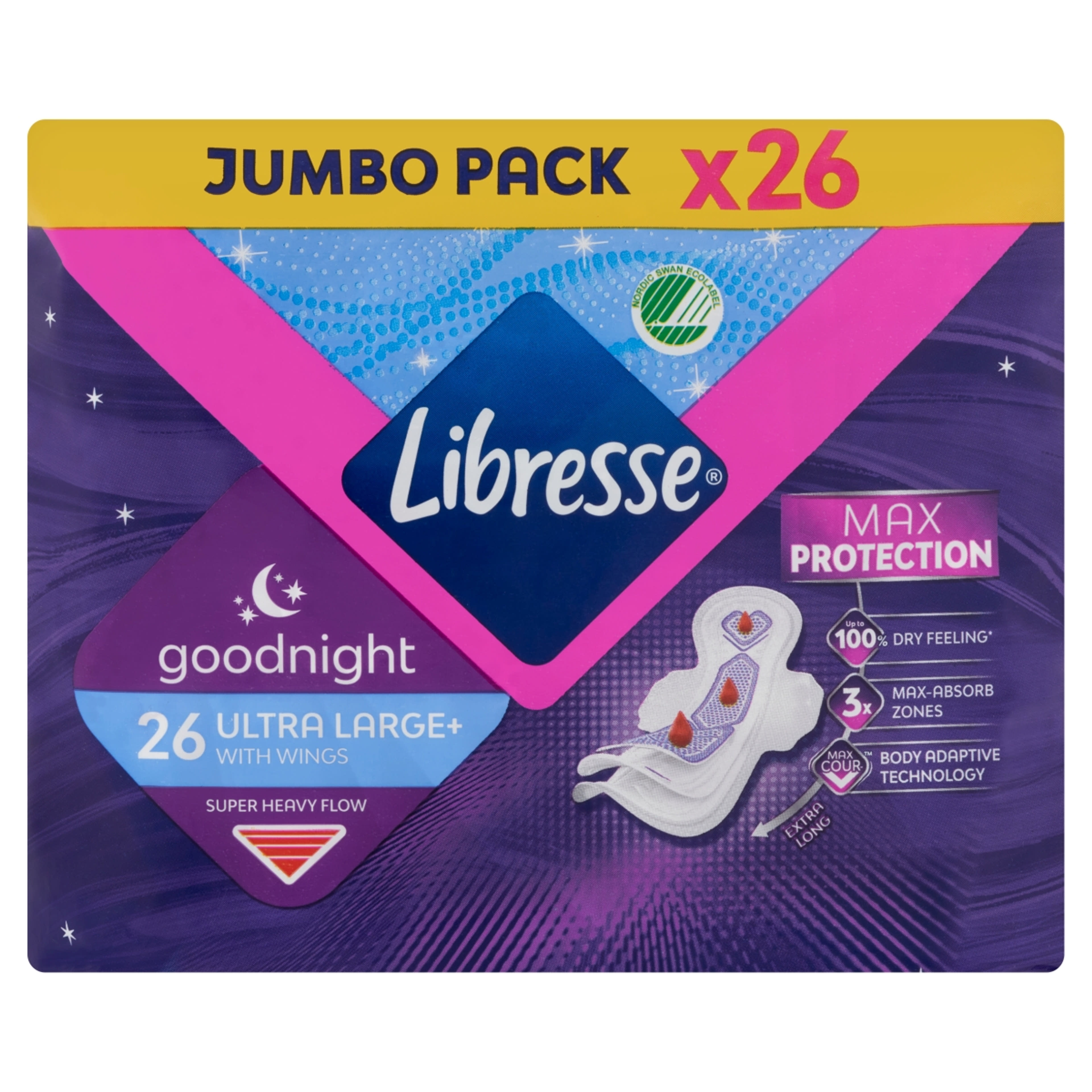 Libresse Ultra Large+ éjszakai egészségügyi betét - 26 db