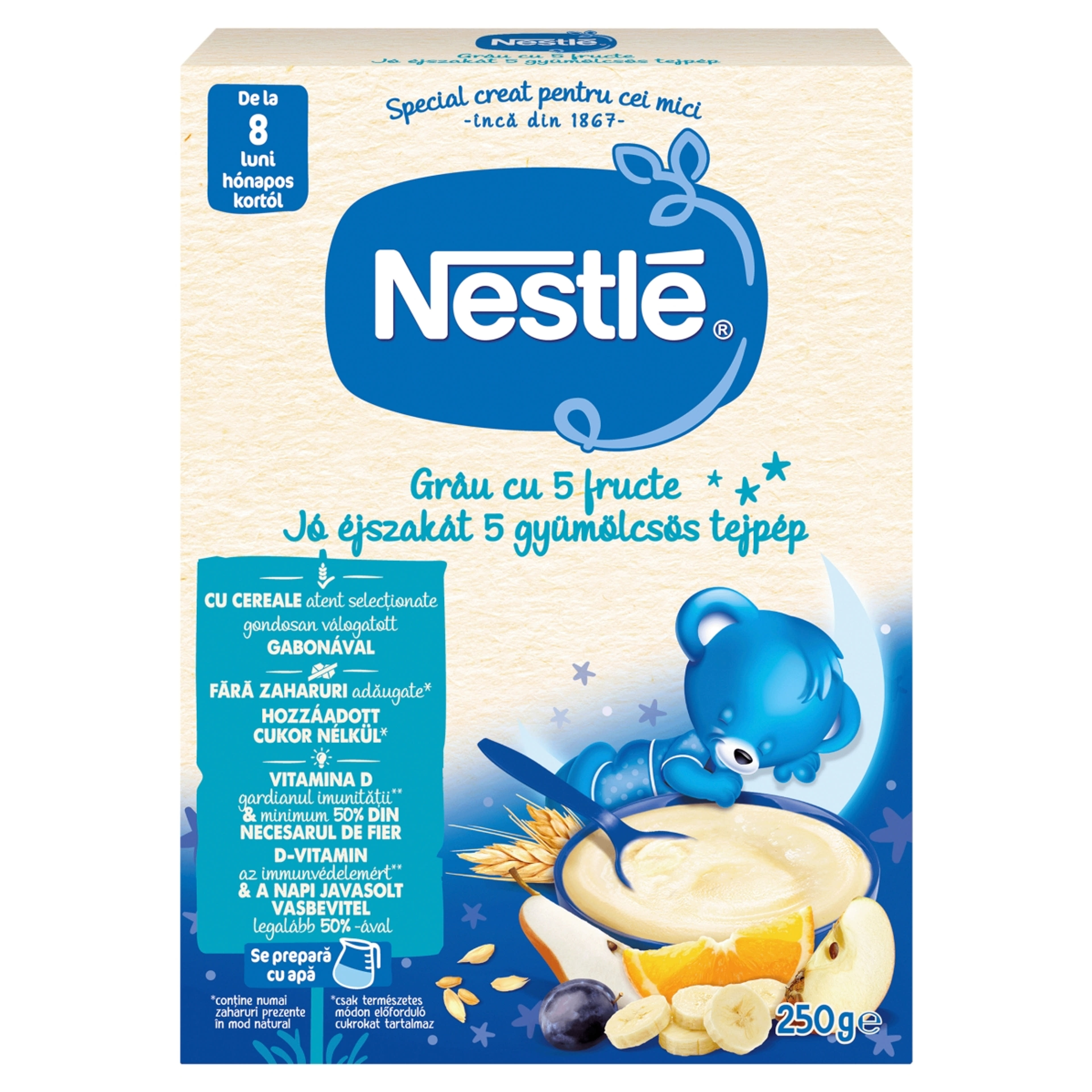 Nestle jó éjszakát 5 gyümölcsös tejpép 8 hónapos kortól - 250 g