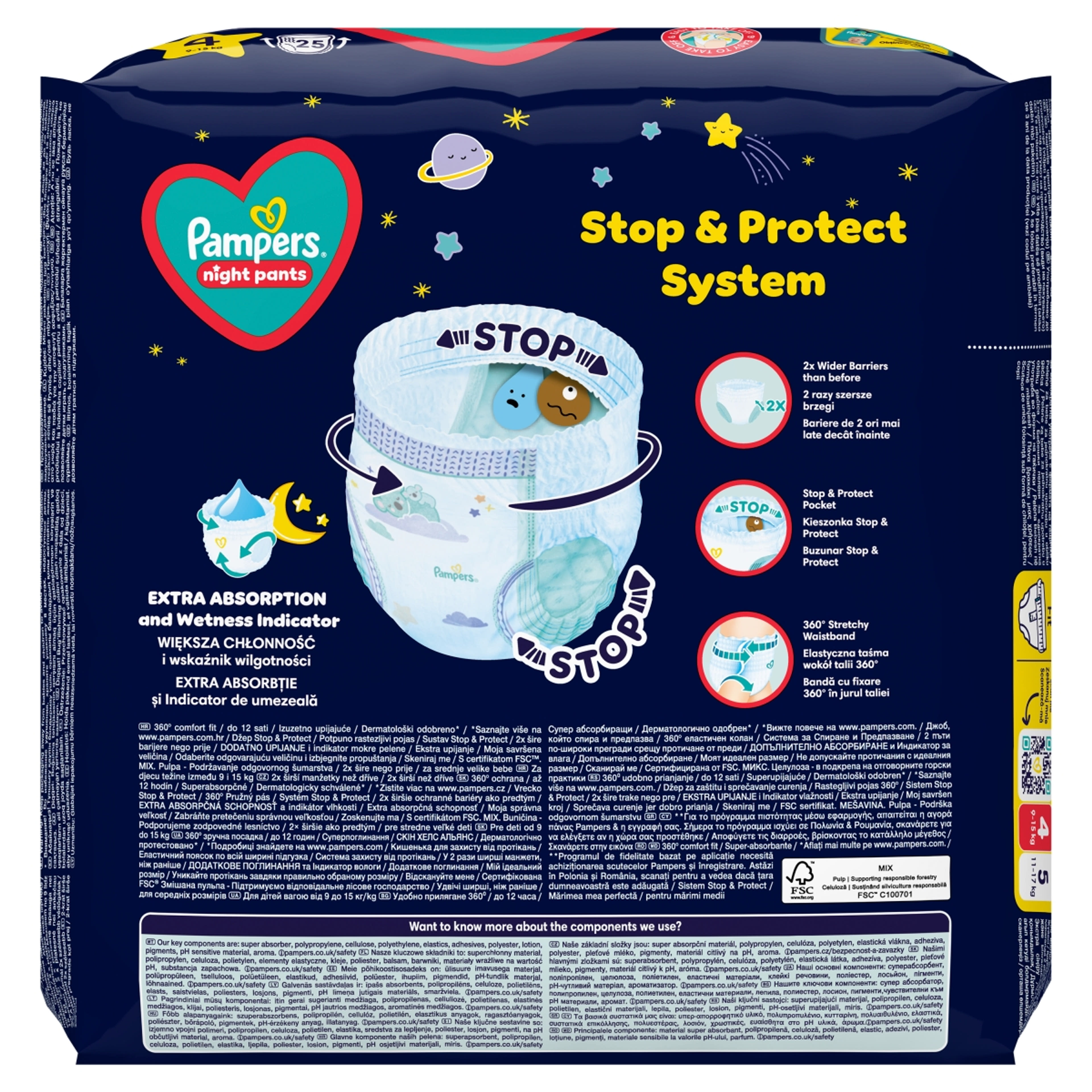 Pampers Night Pants bugyipelenka 4-es 9 - 15 kg - 25 db-3