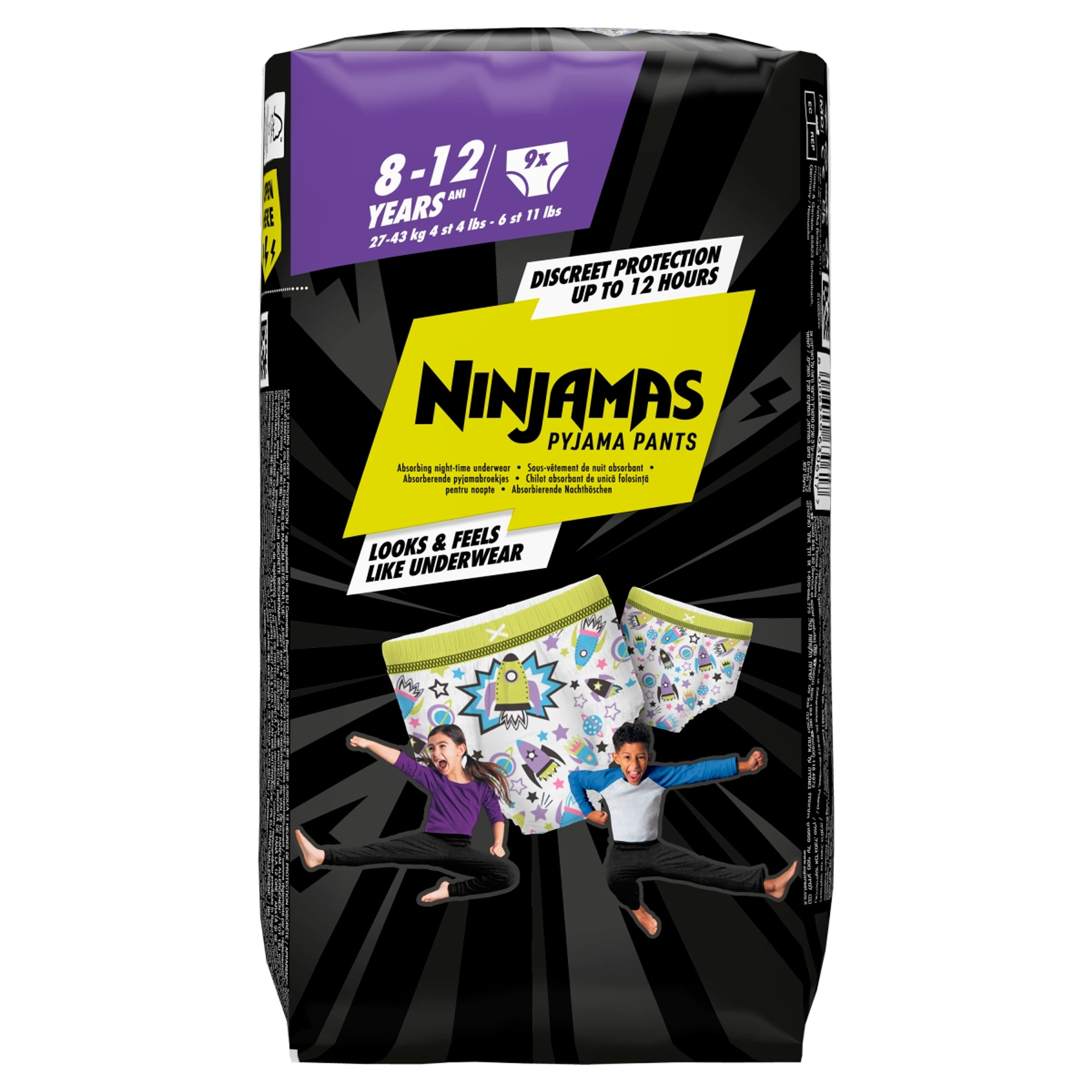 Ninjamas Pyjama Pants bugyipelenka 8-12 év 27-43 kg /űrhajós - 9 db-1