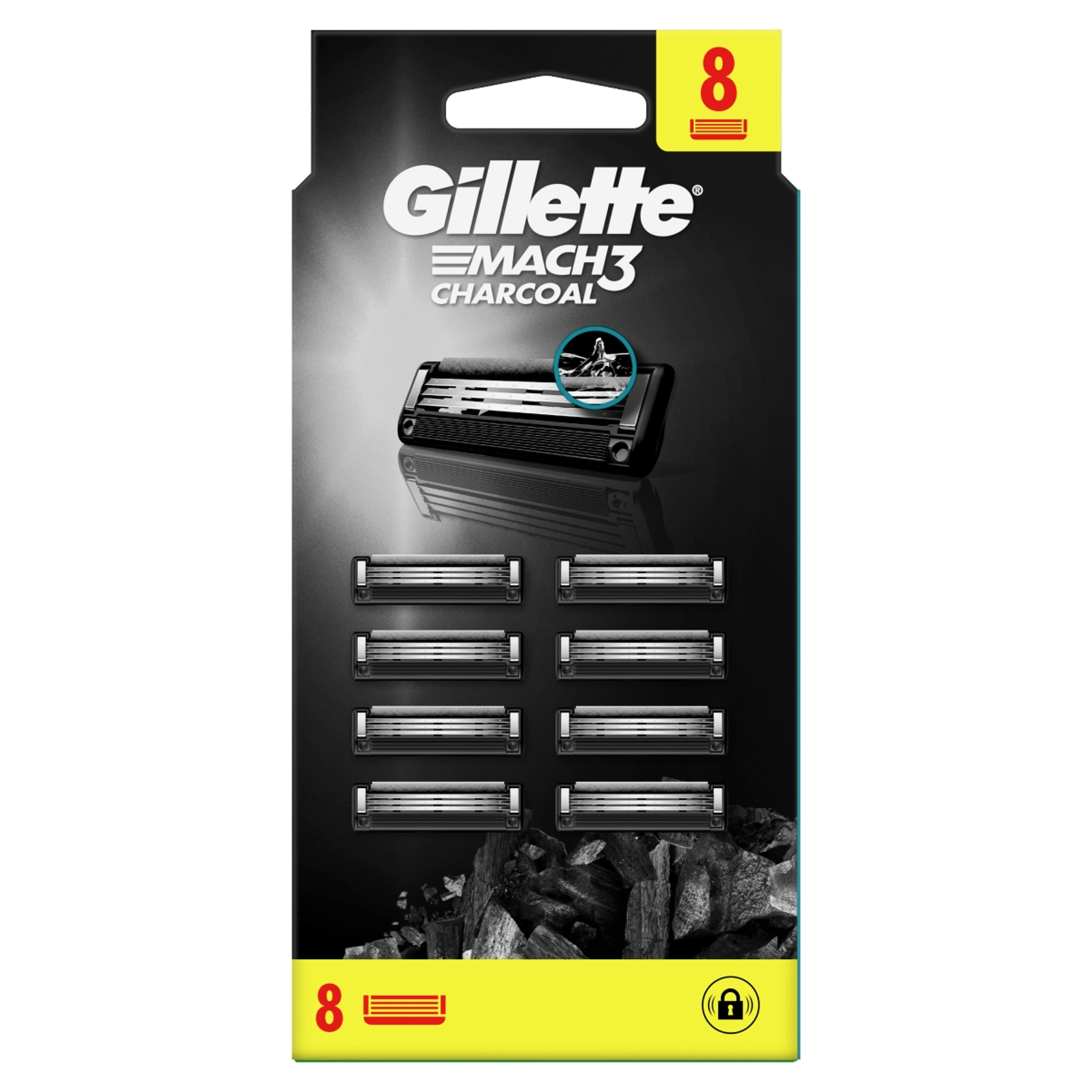 Gillette Mach3 Charcoal borotvabetétek férfi borotvához - 8 db