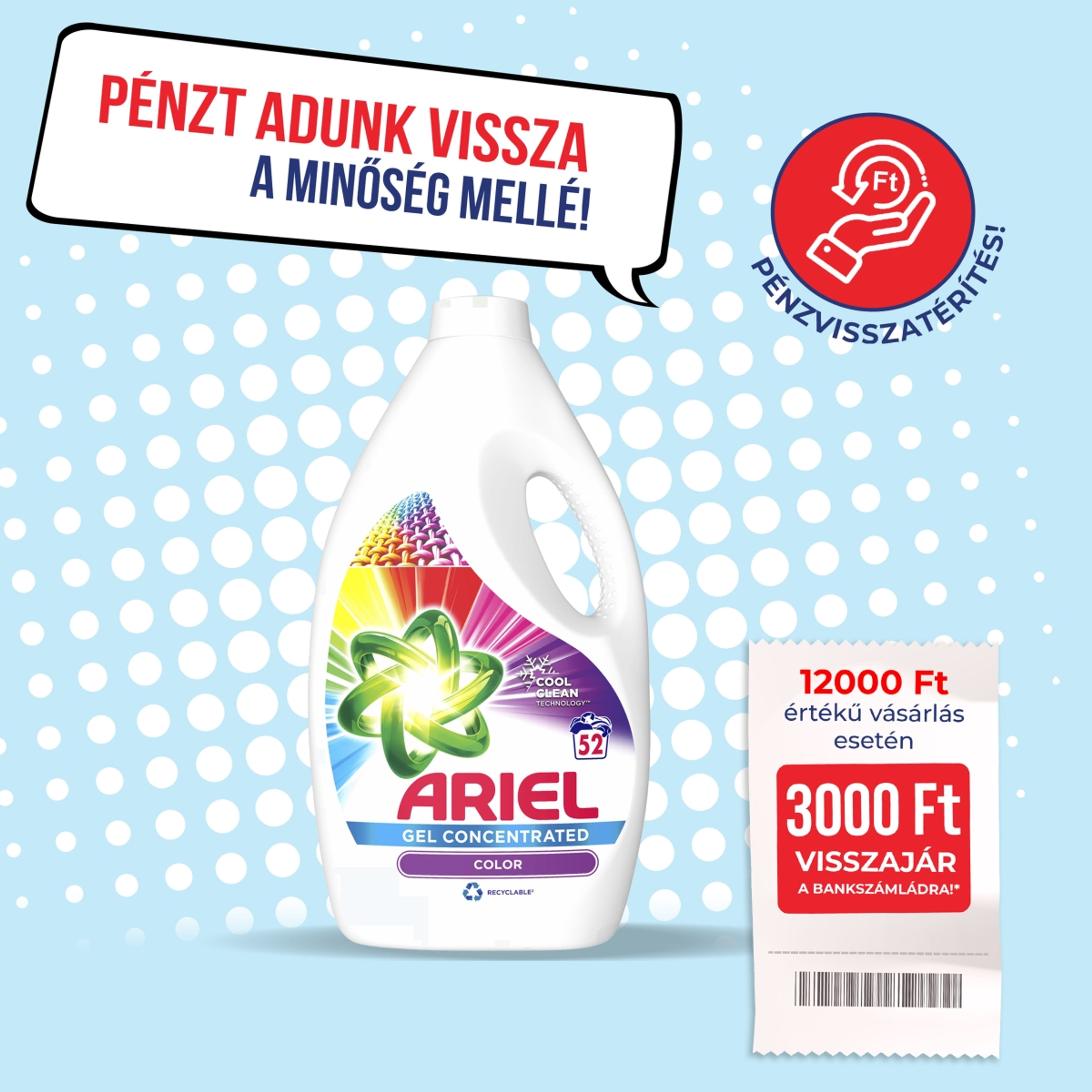 Ariel folyékony mosószer color 52 mosás - 2,86 l