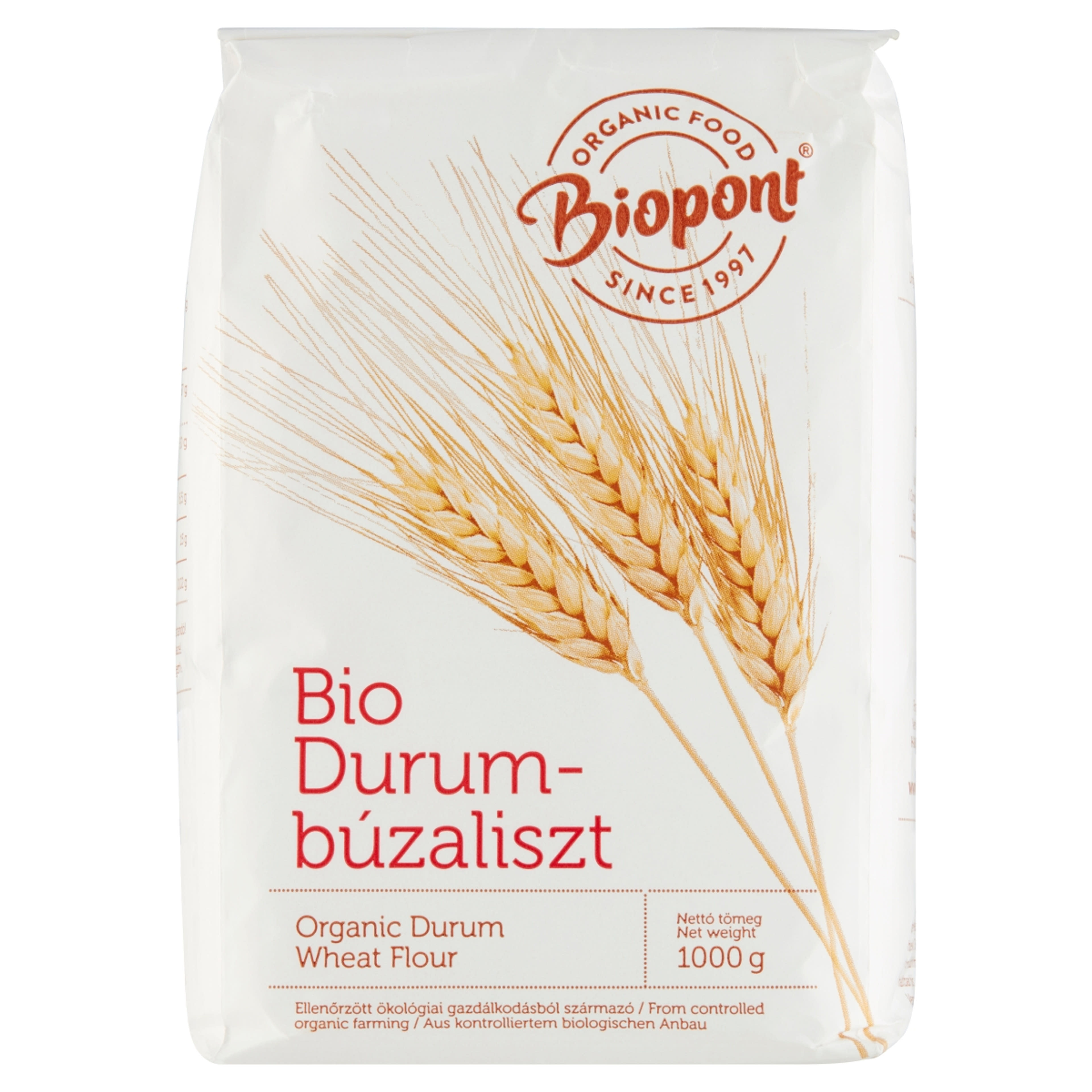 Biopont bio durumbúzaliszt sima - 1 kg