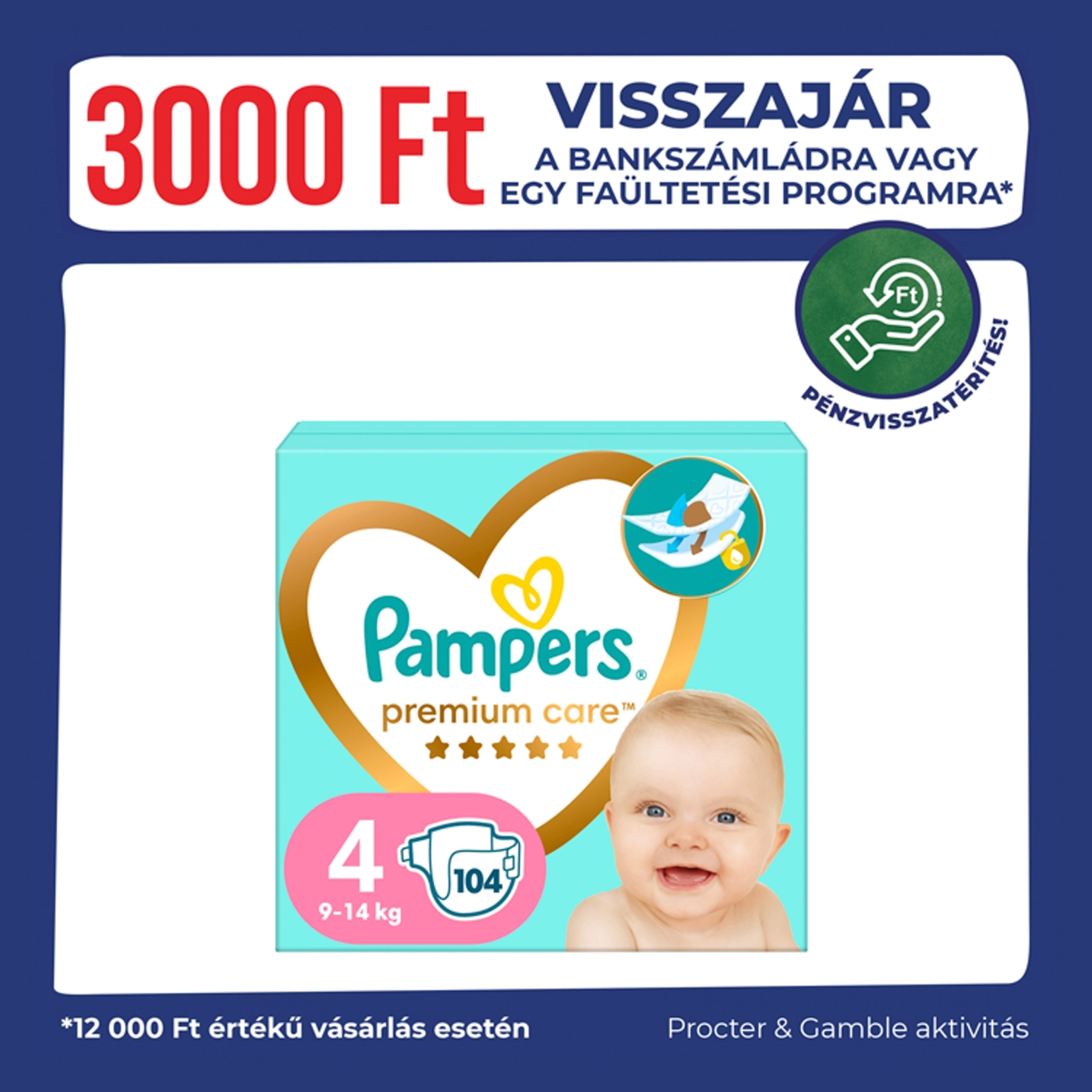 Pampers Premium Care Megabox 4-es 9-14 kg - 104 db