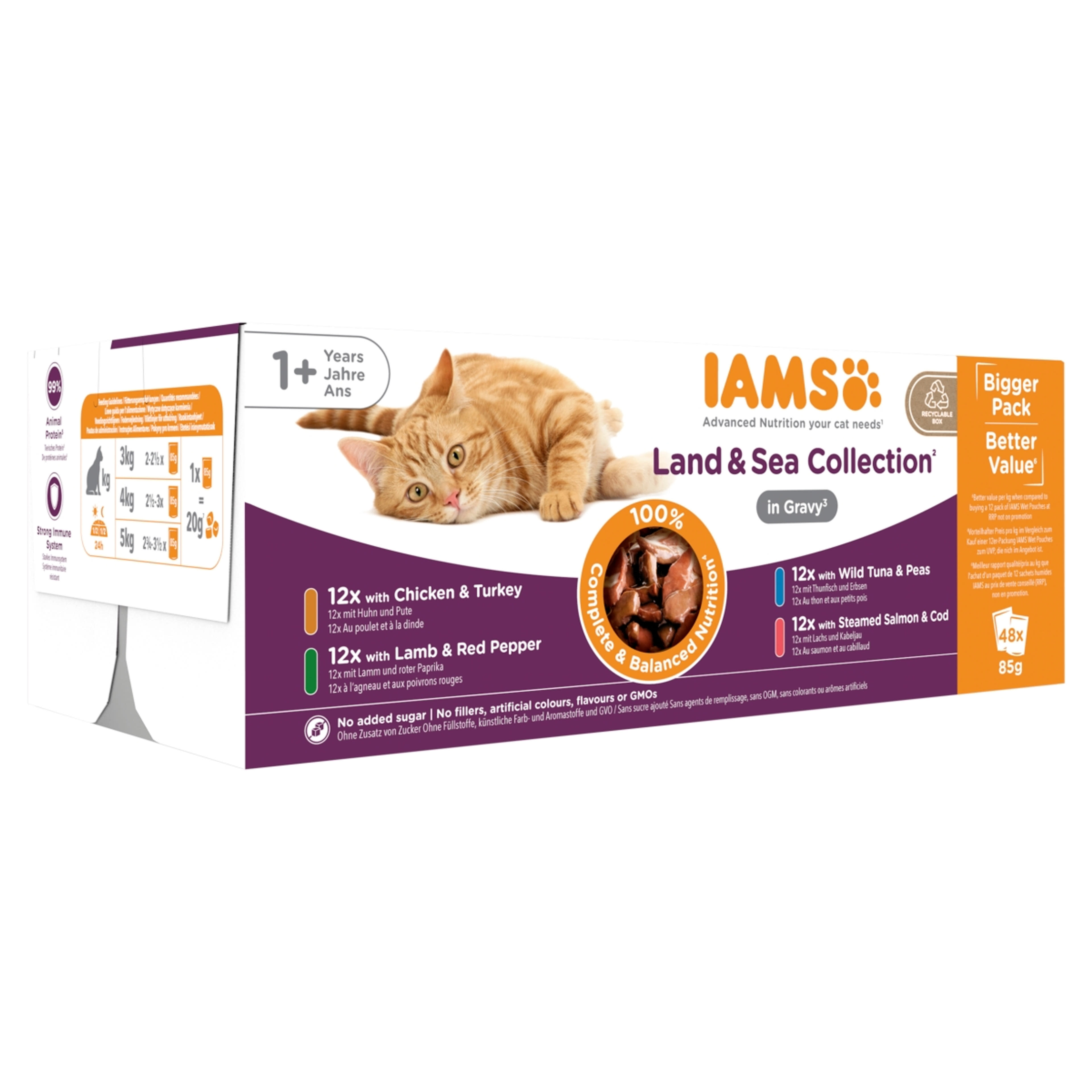 IAMS Delights alutasak húsos és halas válogatás szószban 48x85 g - 4080 g