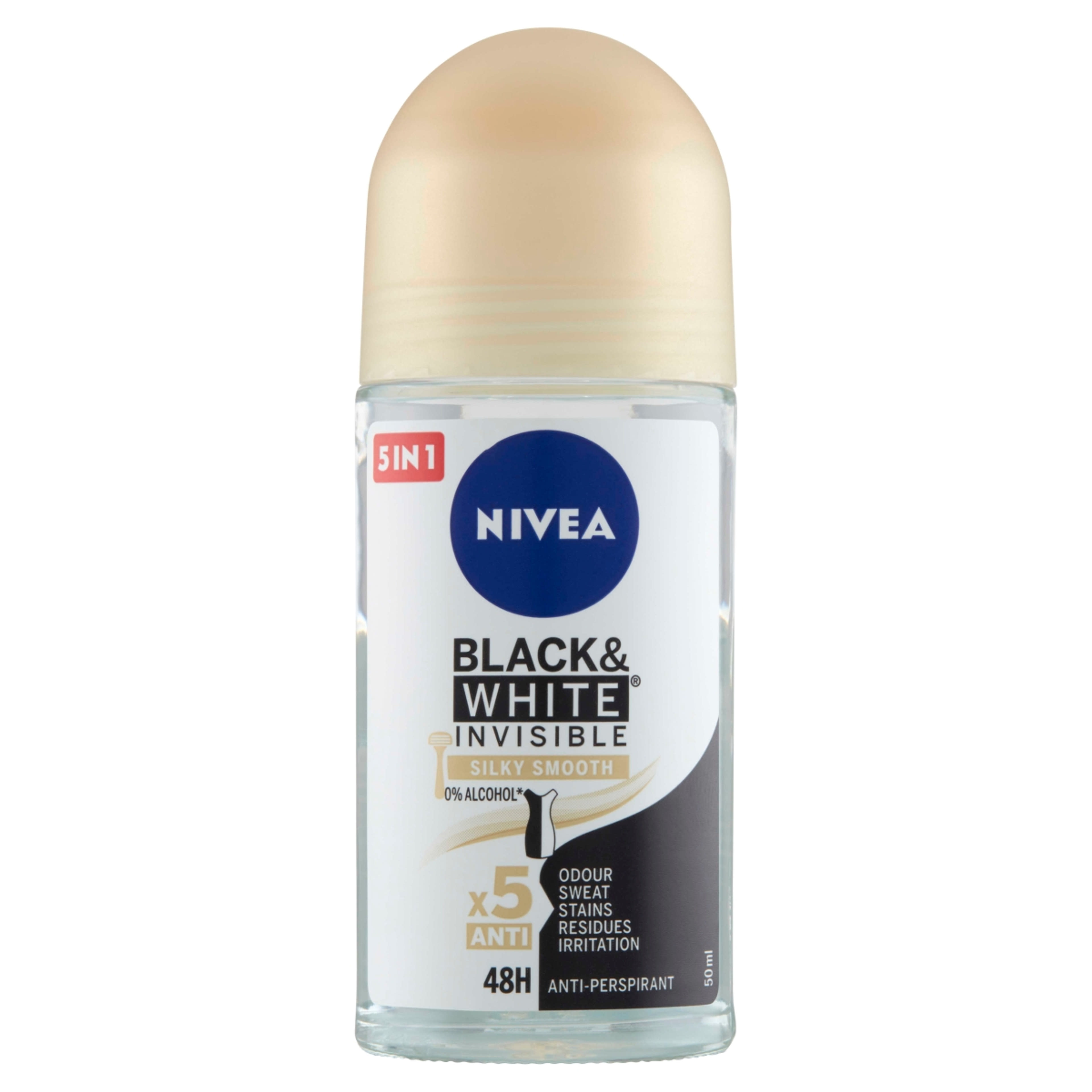 Nivea roll-on invisible for black white silky Női - 50 ml