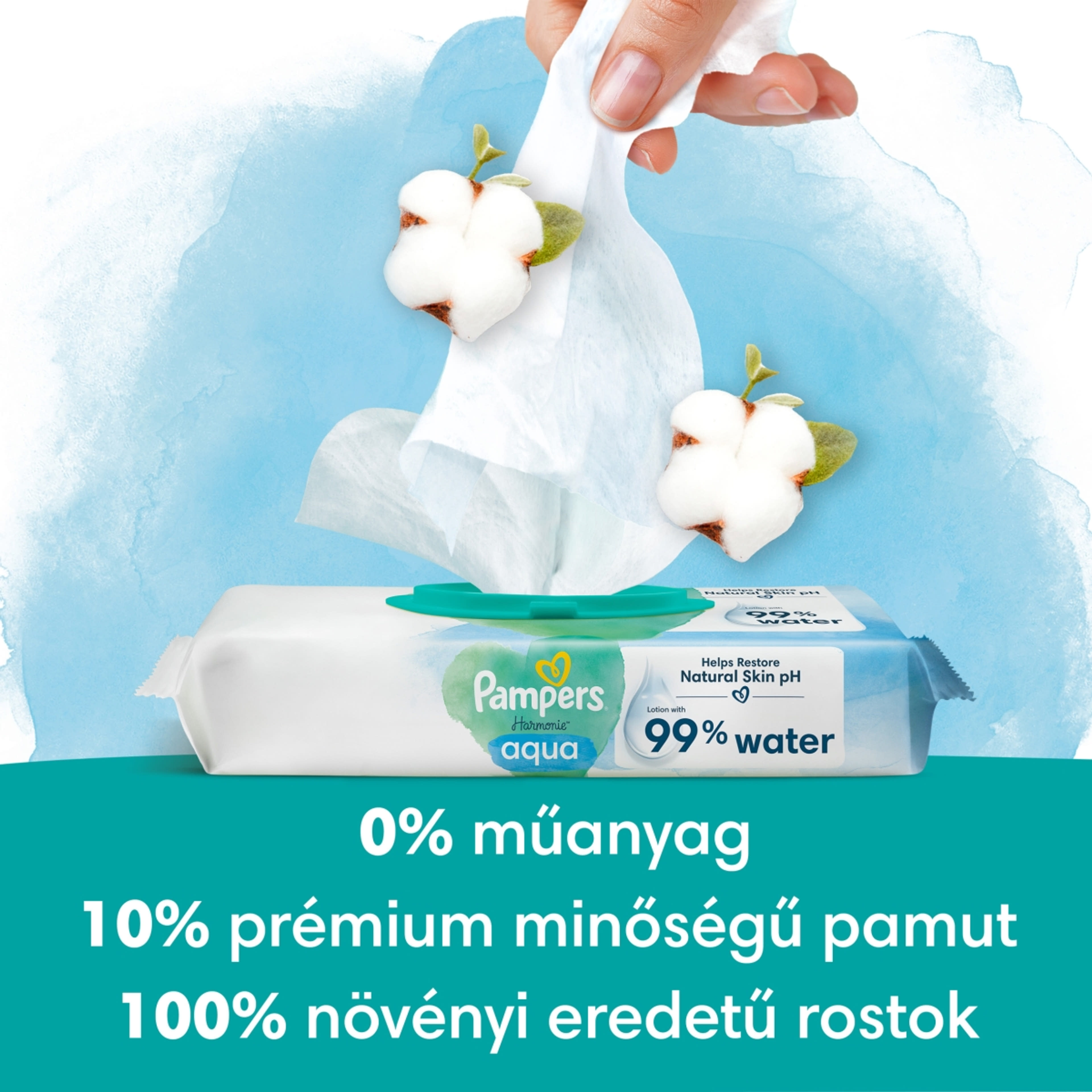 Pampers Harmonie Aqua nedves törlőkendő - 1152 db-7