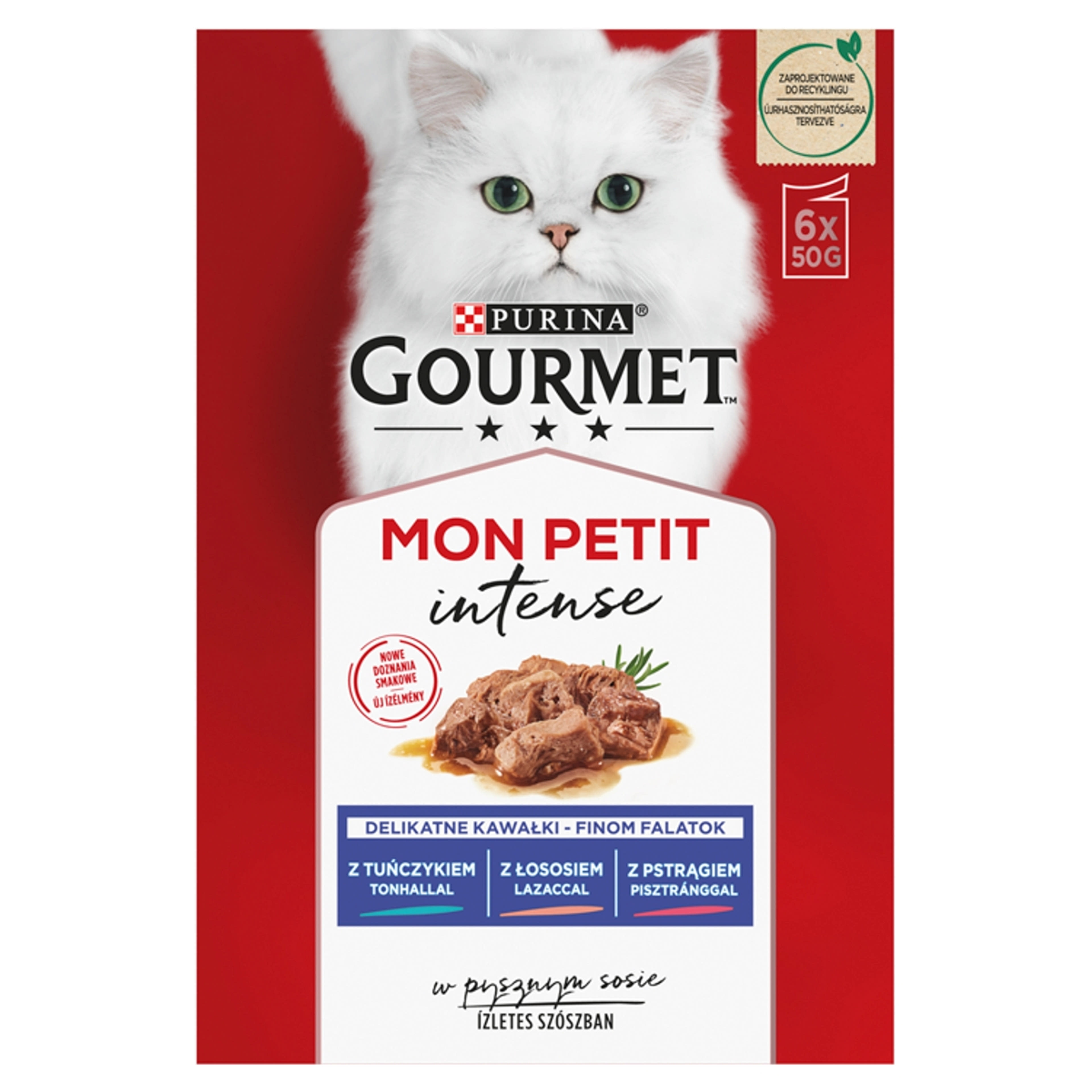 Gourmet Mon Petit alutasak macskáknak, tonhal,lazac,pisztráng (6x50 g) - 300 g-1
