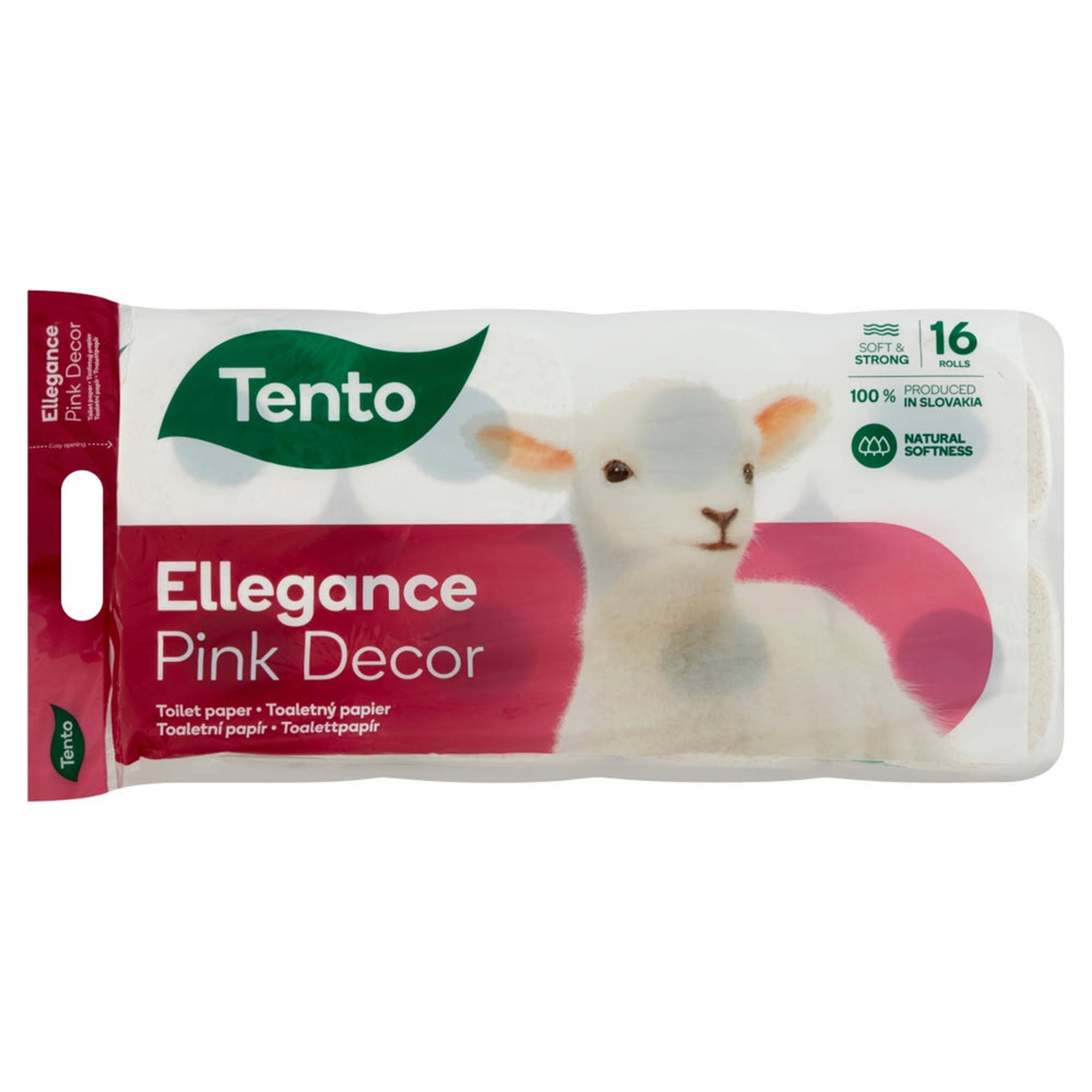 Tento Ellegance Pink toalettpapír, 3 rétegű - 16 tekercs