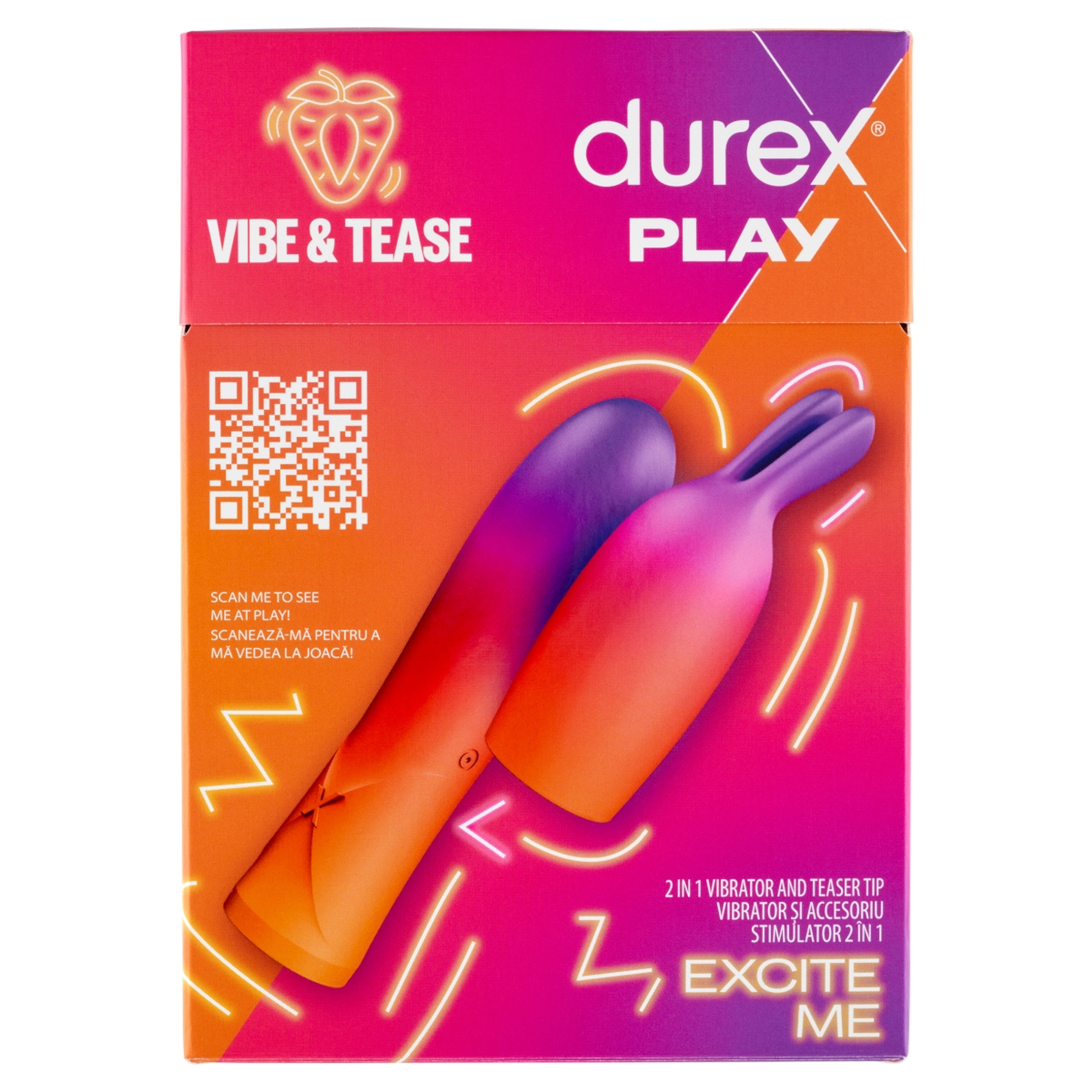 Durex Play Vibe & Tease 2 in 1 vibrátor és csiklóstimulátor - 1 db-1