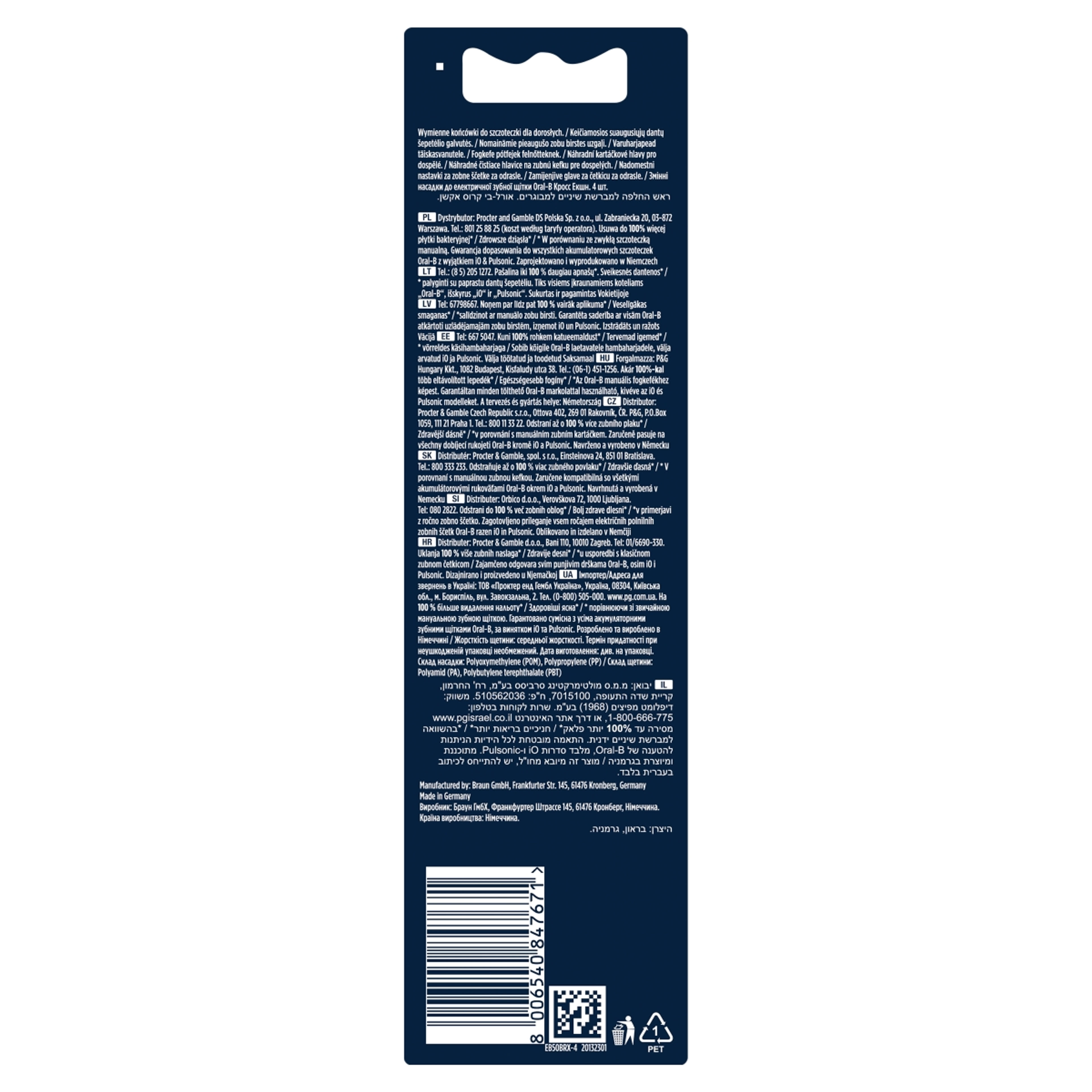 Oral-B Pro Cross Action fogkefefej /fekete - 4 db-3