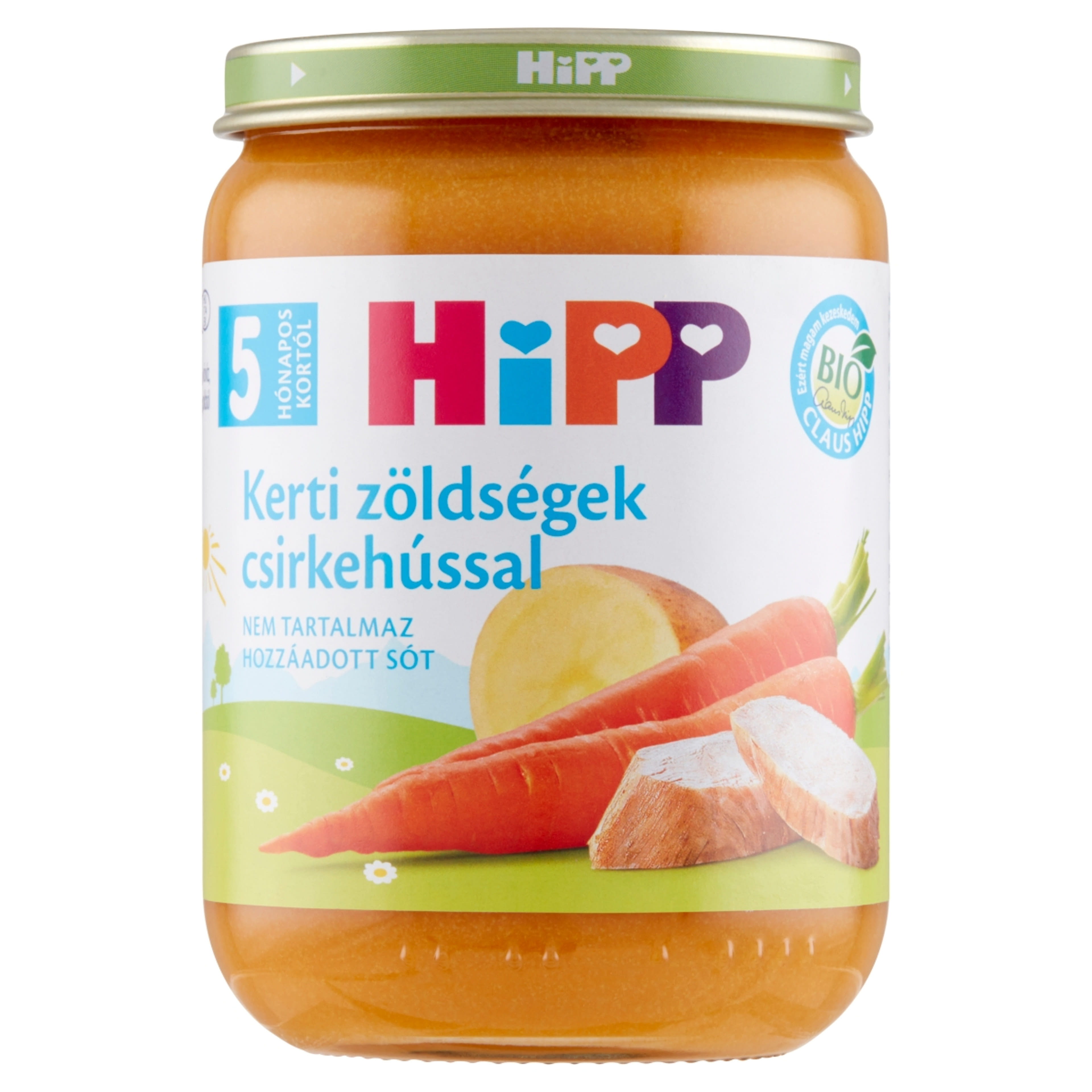 Hipp Bébiétel Kerti Zöldség Csirkehús Ízesítéssel 5 Hónapos Kortól - 190 g-1