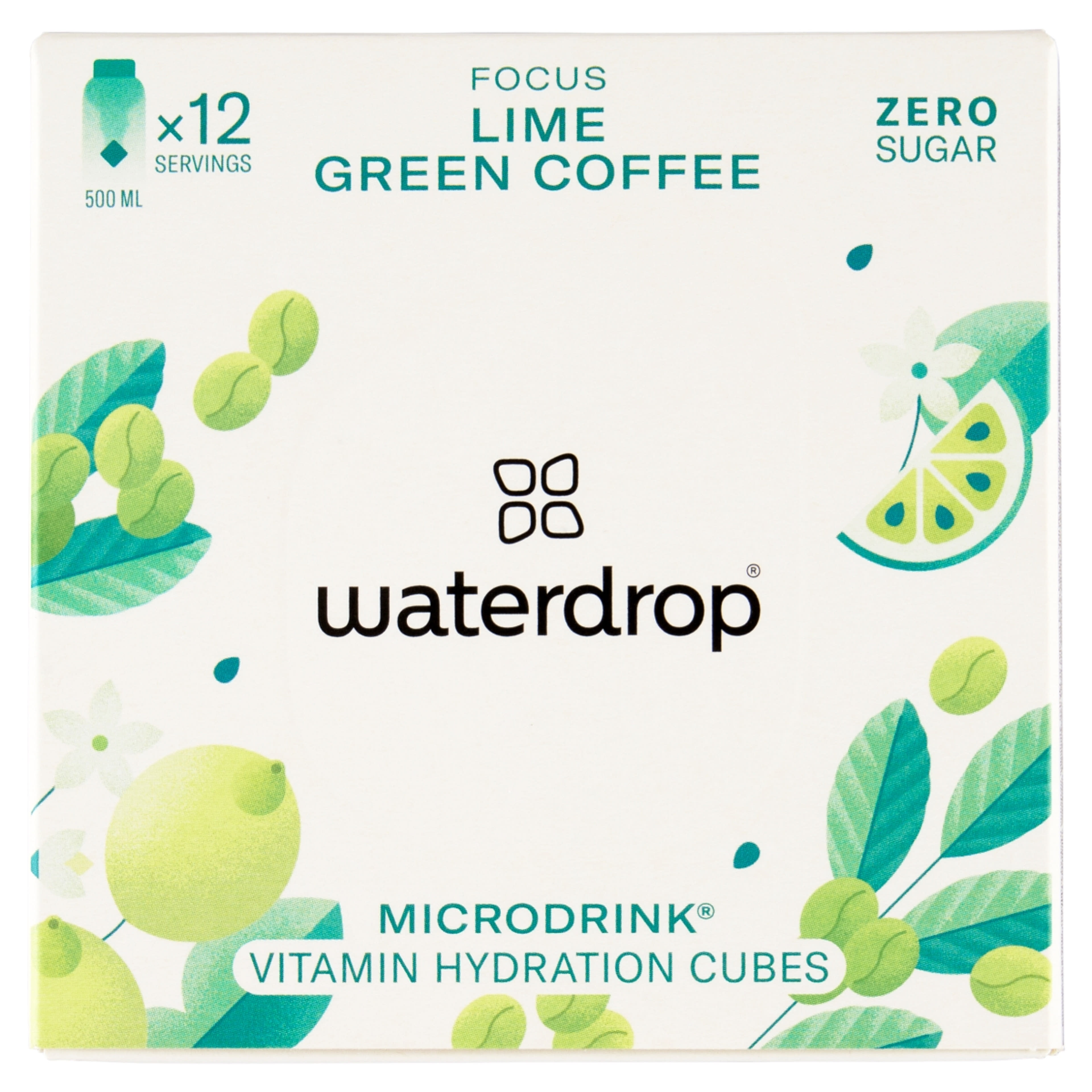 Waterdrop Focus lime-zöld kávé-citromlevél ízű pezsgő kocka ital készítéséhez 12 x 2,1 g  - 25 g-1