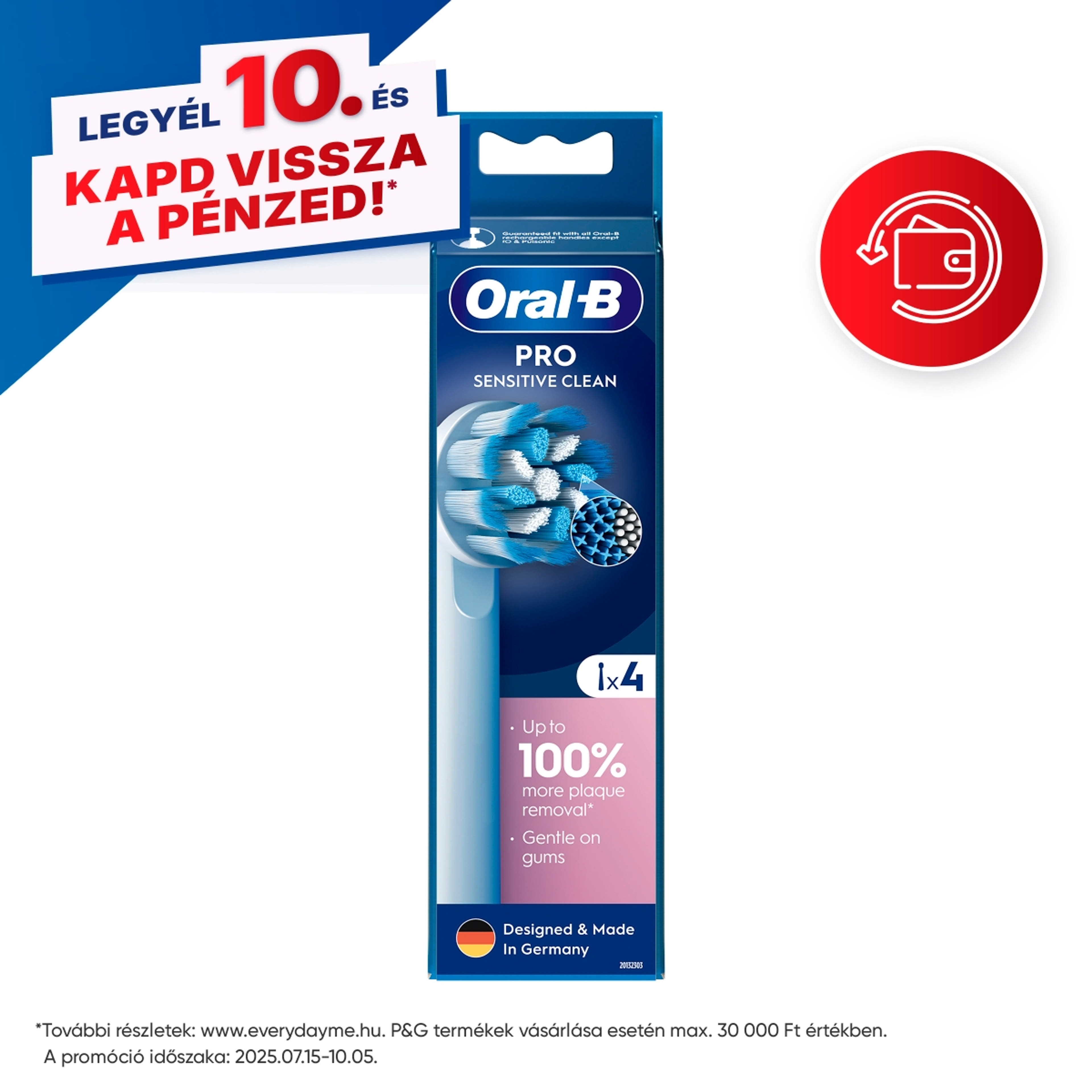 Oral-B Pro Sensitive Clean fogkefefej -  4 db