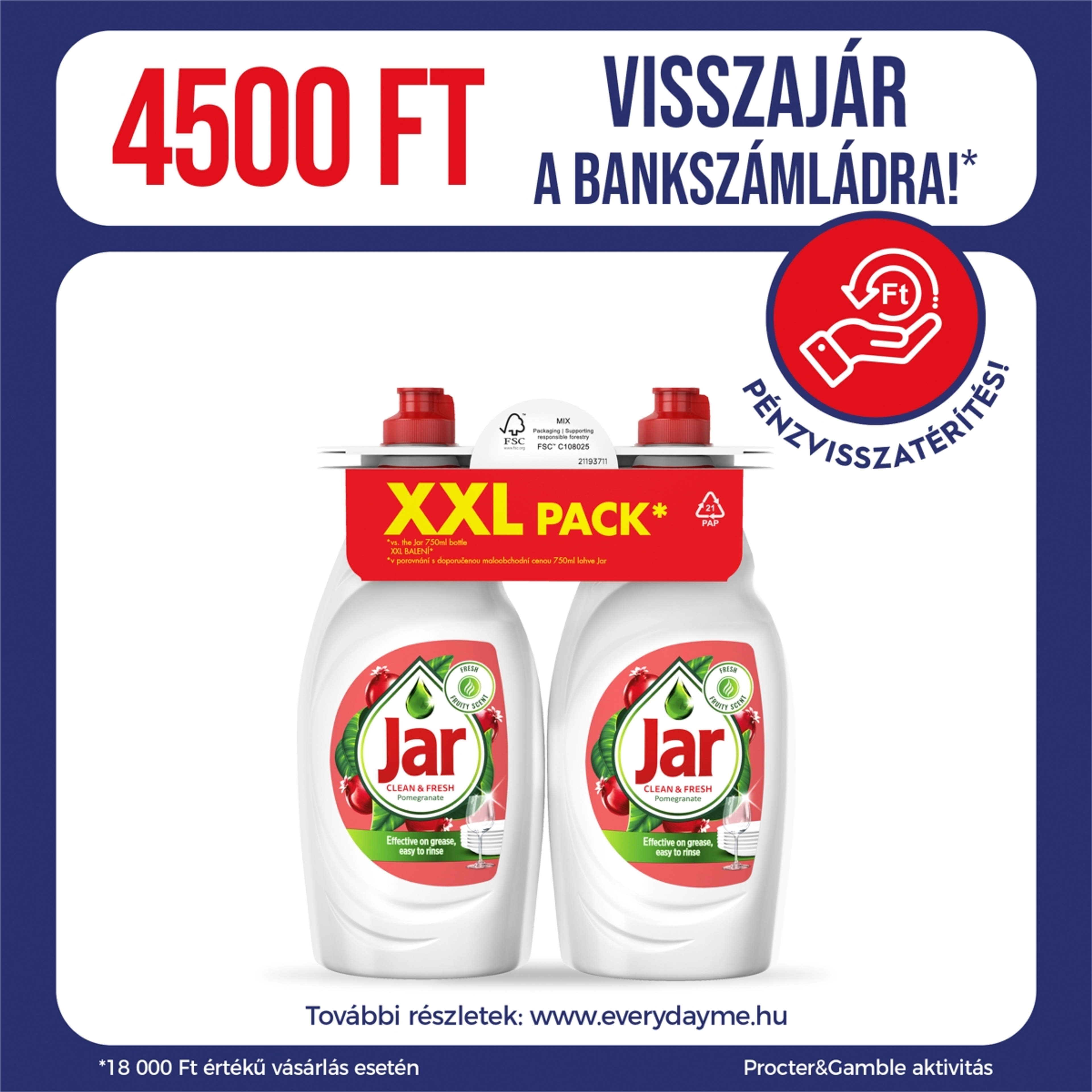 Jar mosogatószer duopack gránátalma ilattal 2x750 ml - 1500 ml