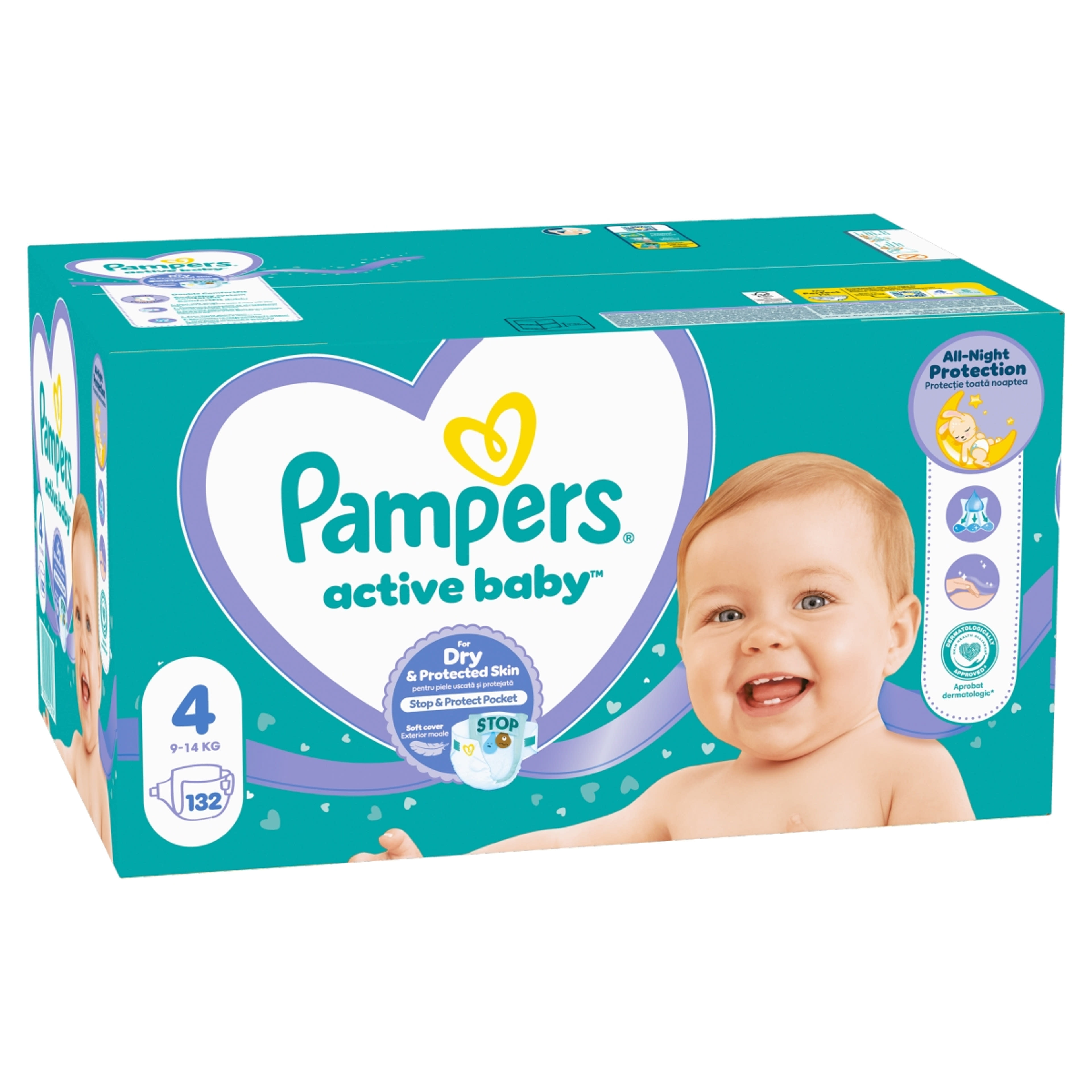 Pampers active baby mega pack+ 4-es 9-14kg - 132 db-2